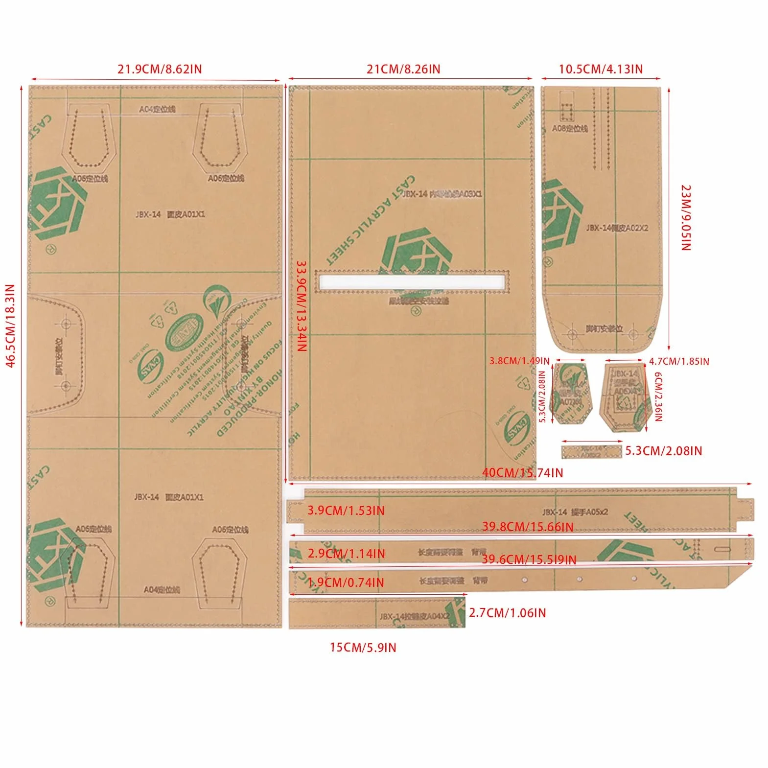 Borsa Acrilico Artigianato Pelle Stencil Kit Modello