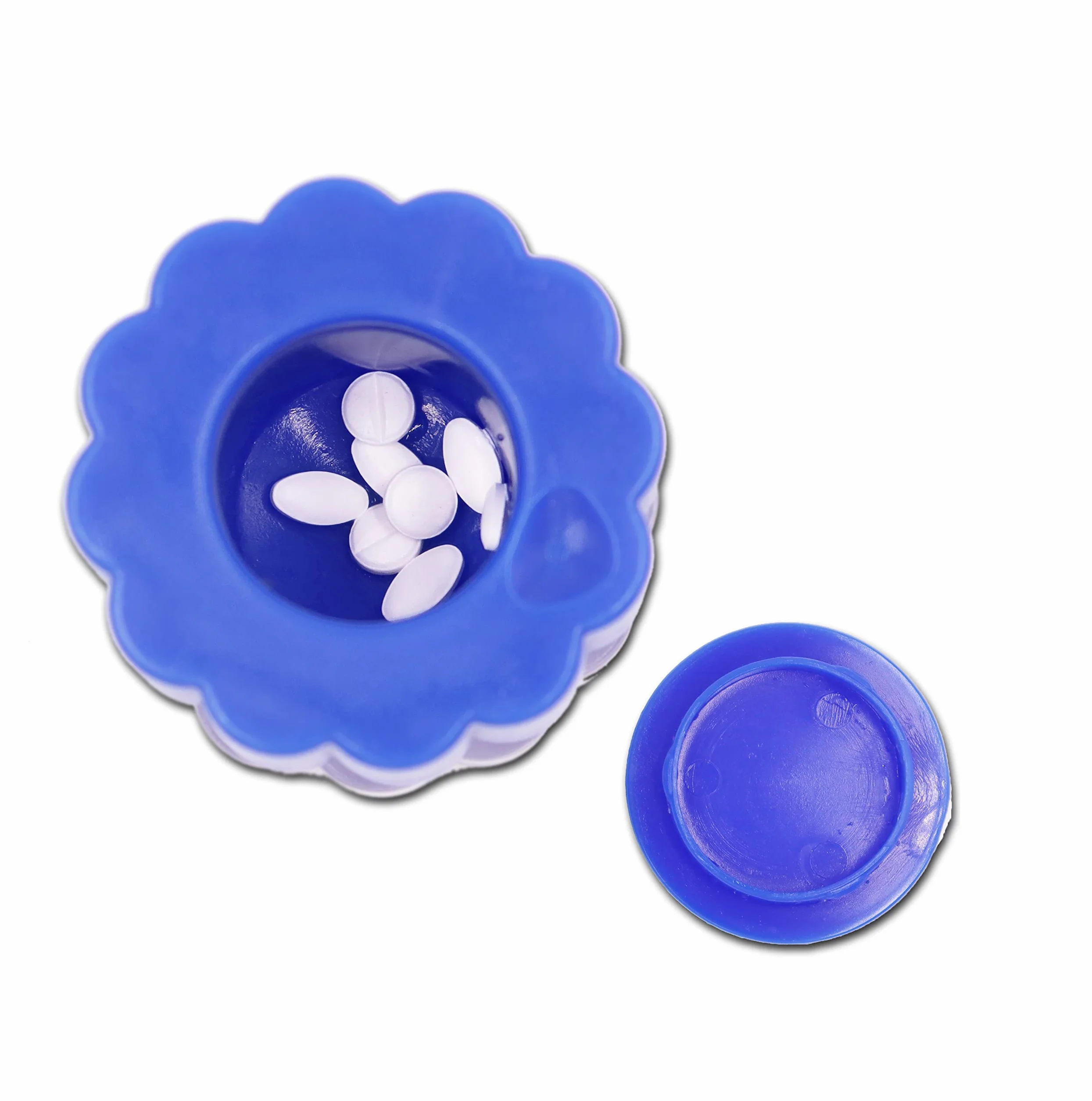 KMINA Frantoio Manuale per Pillole x2, Mortaio Portatile in Plastica, Schiaccia Pastiglie