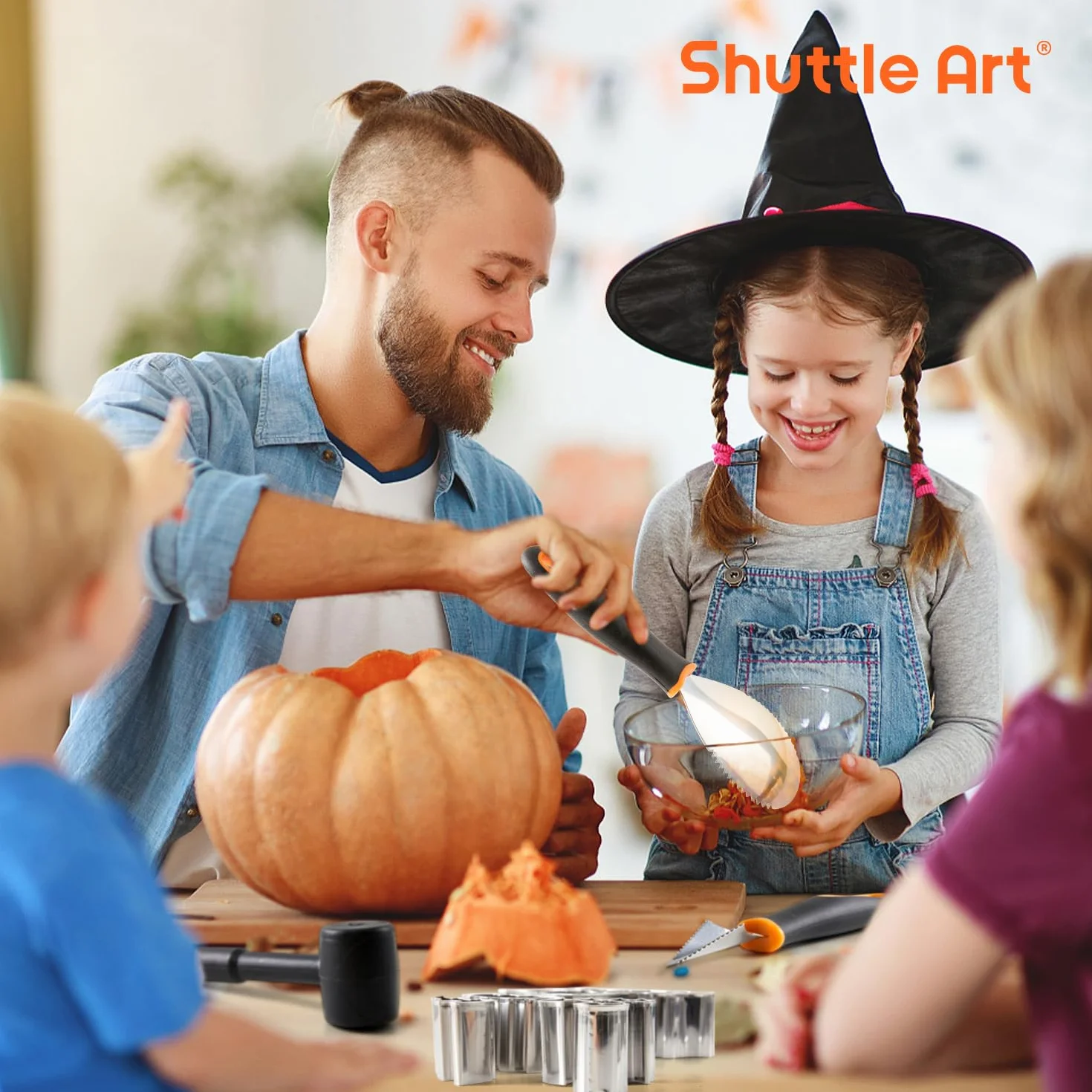 Shuttle Art Kit per intaglio zucca 29 pezzi acciaio inox per Halloween