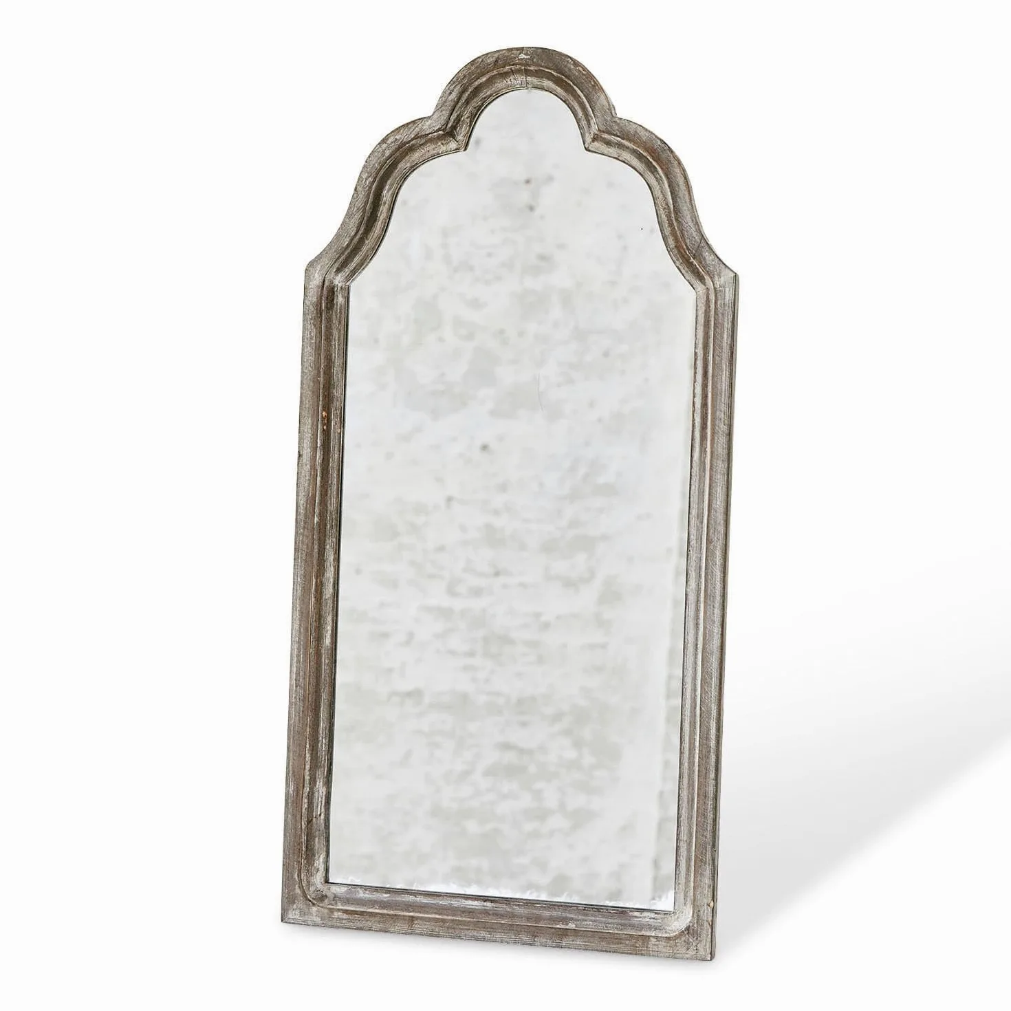 Loberon Libasse Specchio - Legno di abete massiccio - Finitura “whitewash” per un autentico look anticato, grigio antico