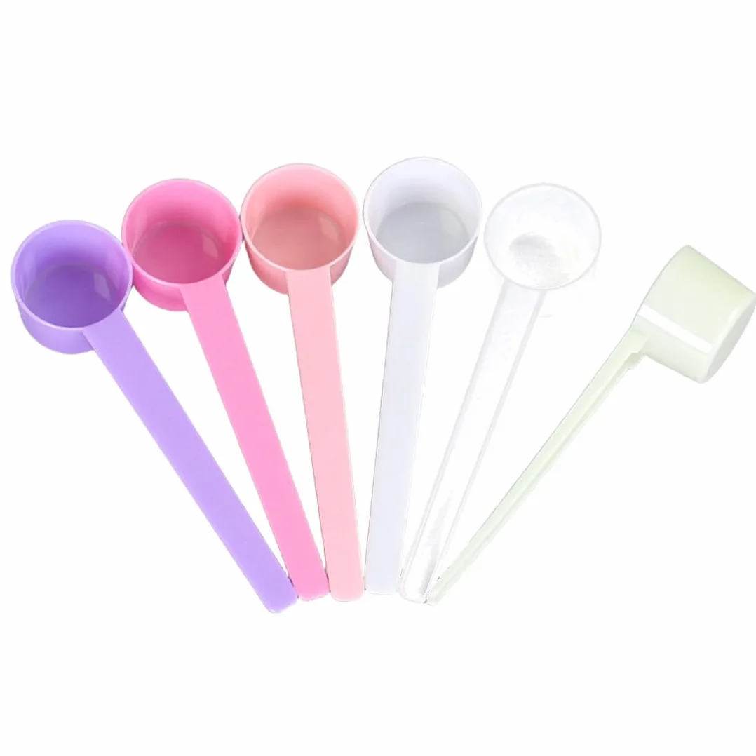 6 Pezzi Cucchiai Dosatori in Plastica, Cucchiaio Dosatore 5 g, 5 g misurino grammi, 5g misurino proteine,Grammi Misurino Misuratore di Proteine ​​del Caffè in Polvere (Multicolore)