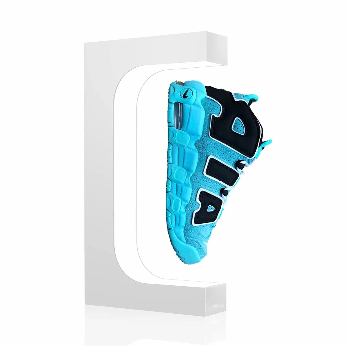 Levitazione Scarpe Display Magnetico Sneaker Stand LED Luce Rotante Galleggiante Holder Rack Bianco