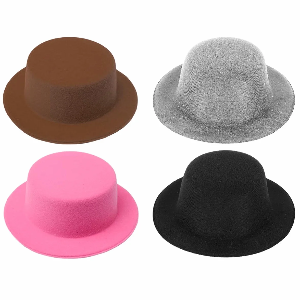 4 Pezzi Mini Cappello a Cilindro Accessori per Capelli Cappello Decorativo Forniture Artigianali Fai-da-Te Cappello da Pupazzo di Neve di Natale Puntelli per Abiti Decorazioni per Feste