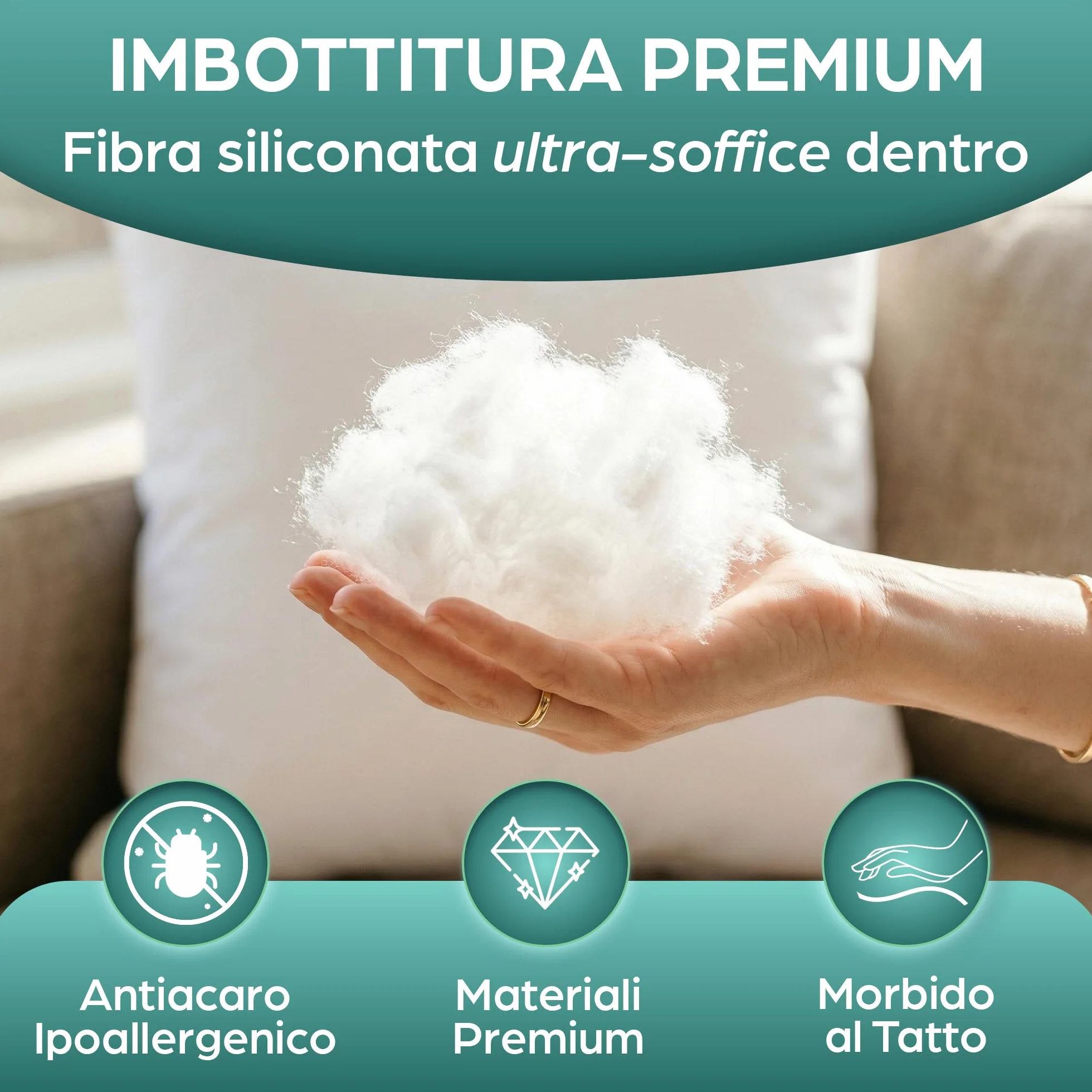 Flowen Cuscini Decorativi 45x45 Morbidi Microfibra Bianca Anallergici Antiacaro 2 Pezzi