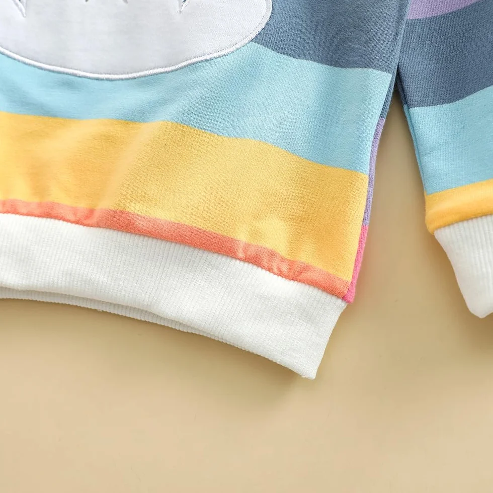 Felpa Ragazza Bambina Sweatshirts Pullover Maniche Lunghe Scollo Rotondo 1-7 Anni