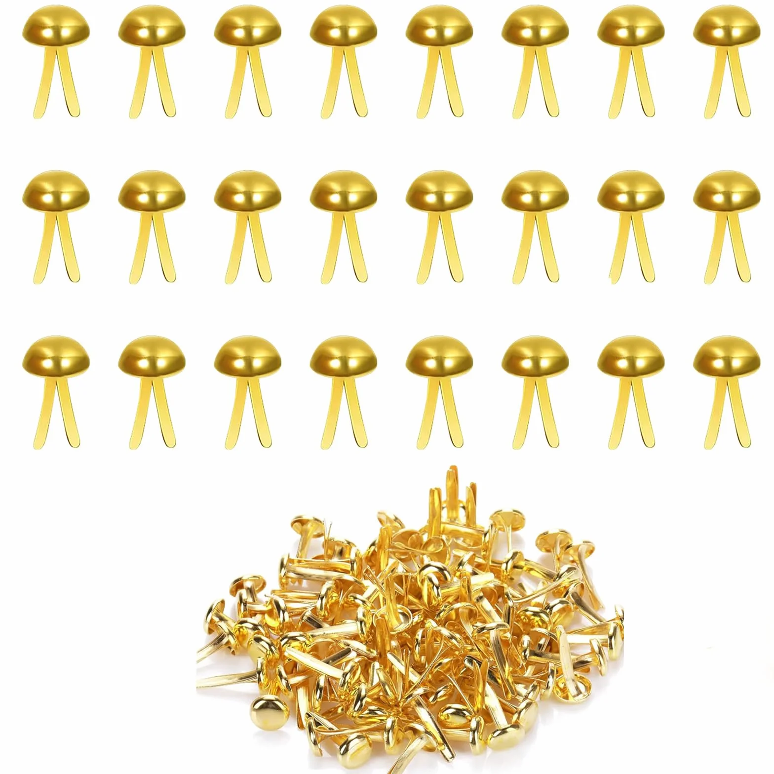 Fermacampioni,300 Pezzi Fermacampioni Piccoli 8 x 16 mm Mini Scrapbooking Brads Metallo Elementi di Fissaggio Puntine per Scrapbooking DIY Carta Artigianato(Oro)