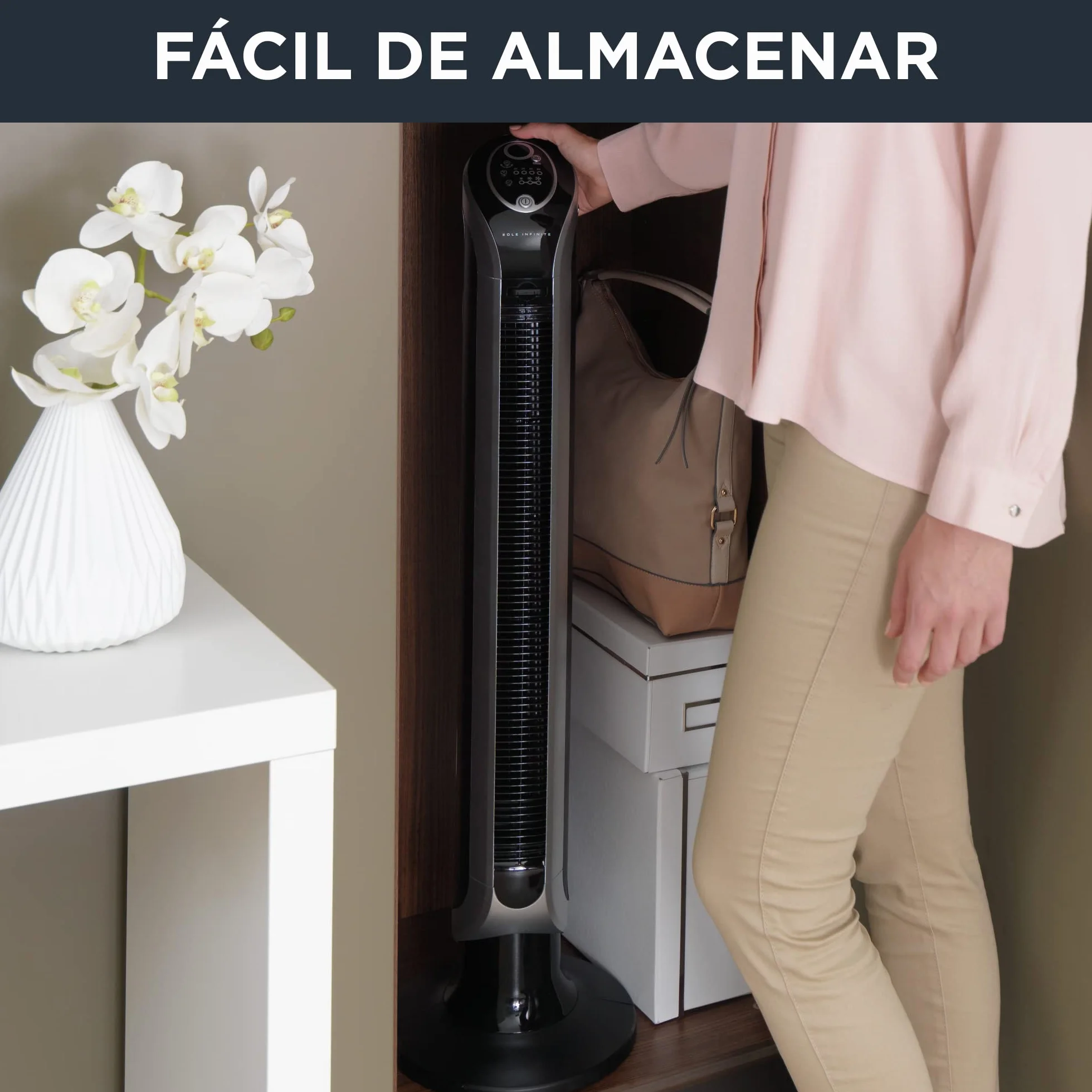 Rowenta VU6670 Eole Infinite ventilatore a torre telecomando timer 8 ore 3 velocità nero ricondizionato