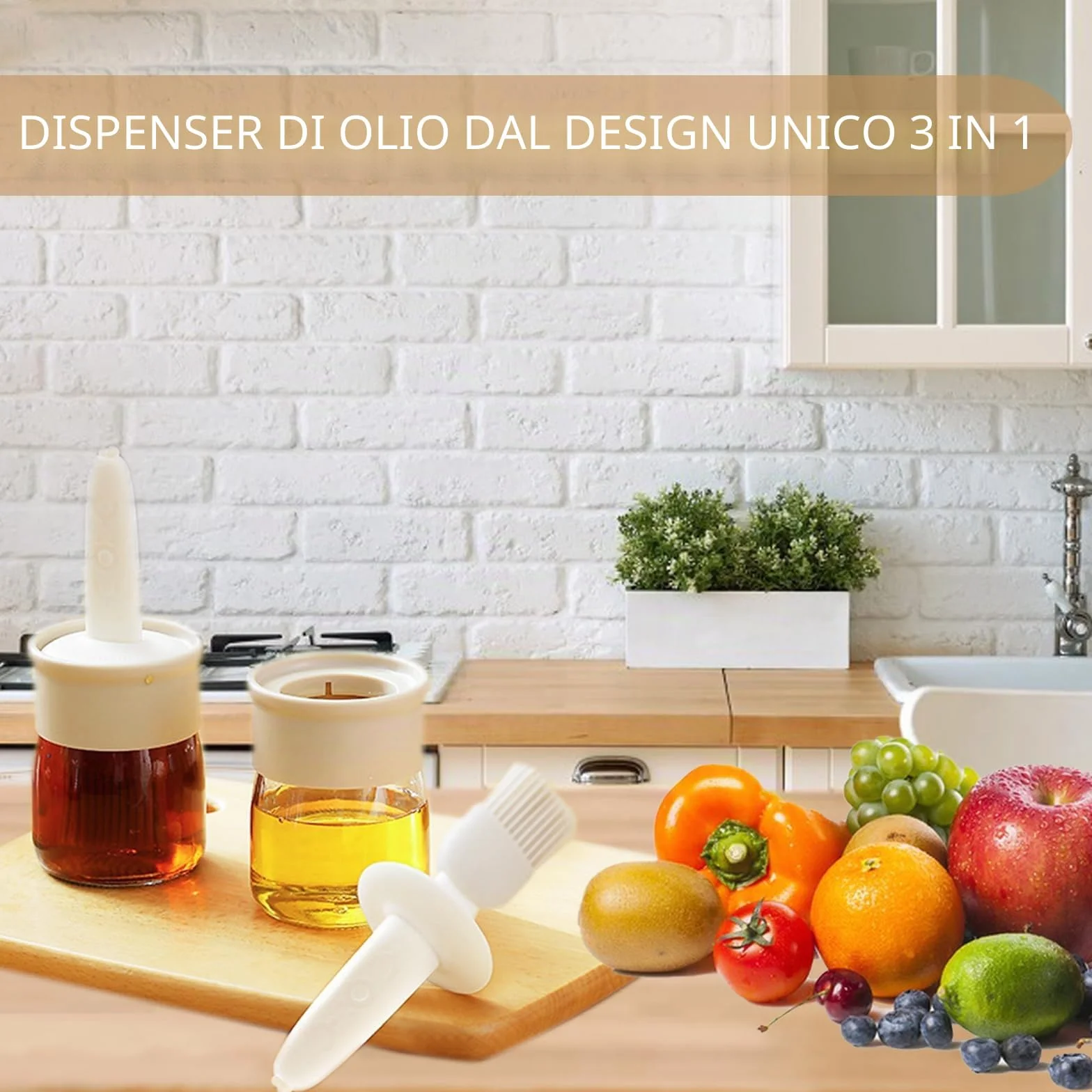 Bottiglia per salsa e olio in silicone 200 ml per cucina BBQ
