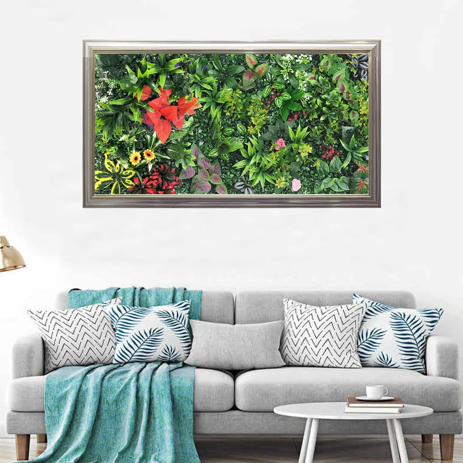Pannelli Muro Vegetale Artificiale 4 Pezzi 25x25cm Piante Finte da Parete per Interni Esterni