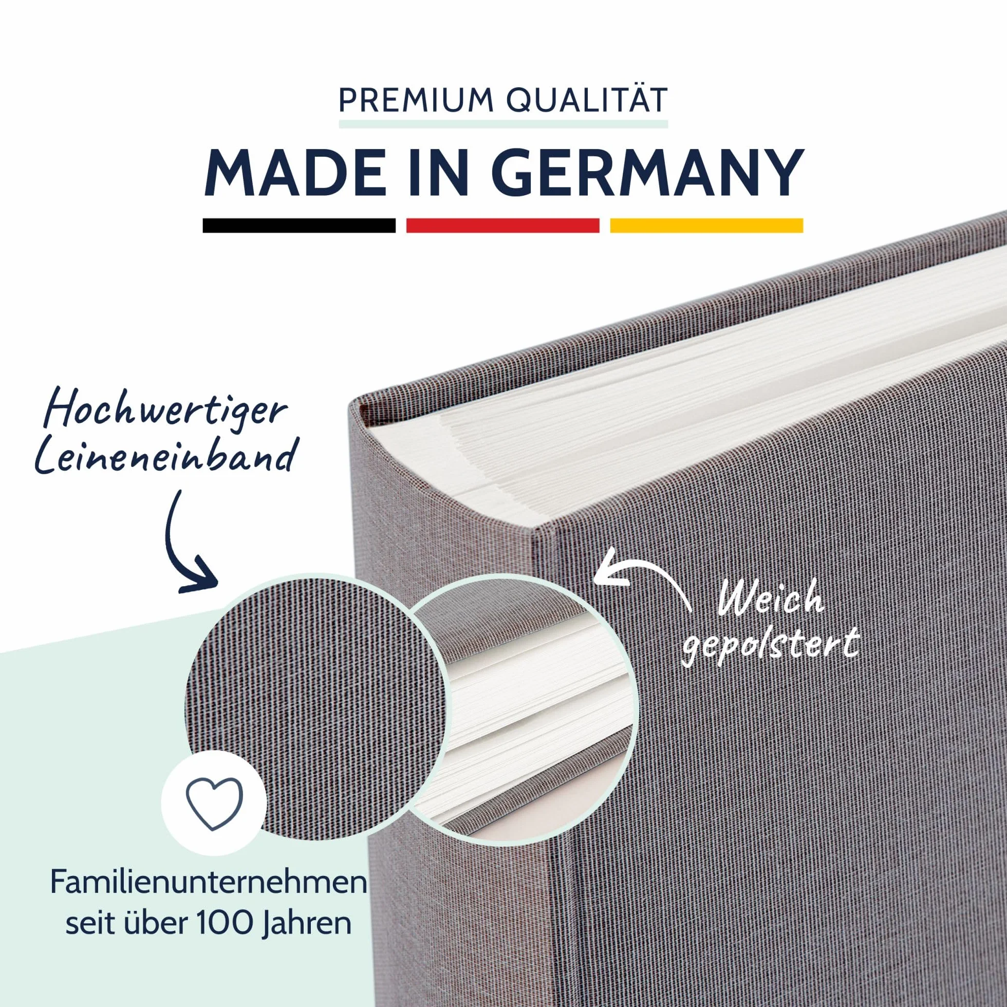Goldbuch 31606 - Album fotografico Summertime Trend 2, 100 pagine bianche con divisori in pergamena, con copertina in lino, fino a 600 foto, carta di alta qualità, colore: grigio, 30 x 31 cm