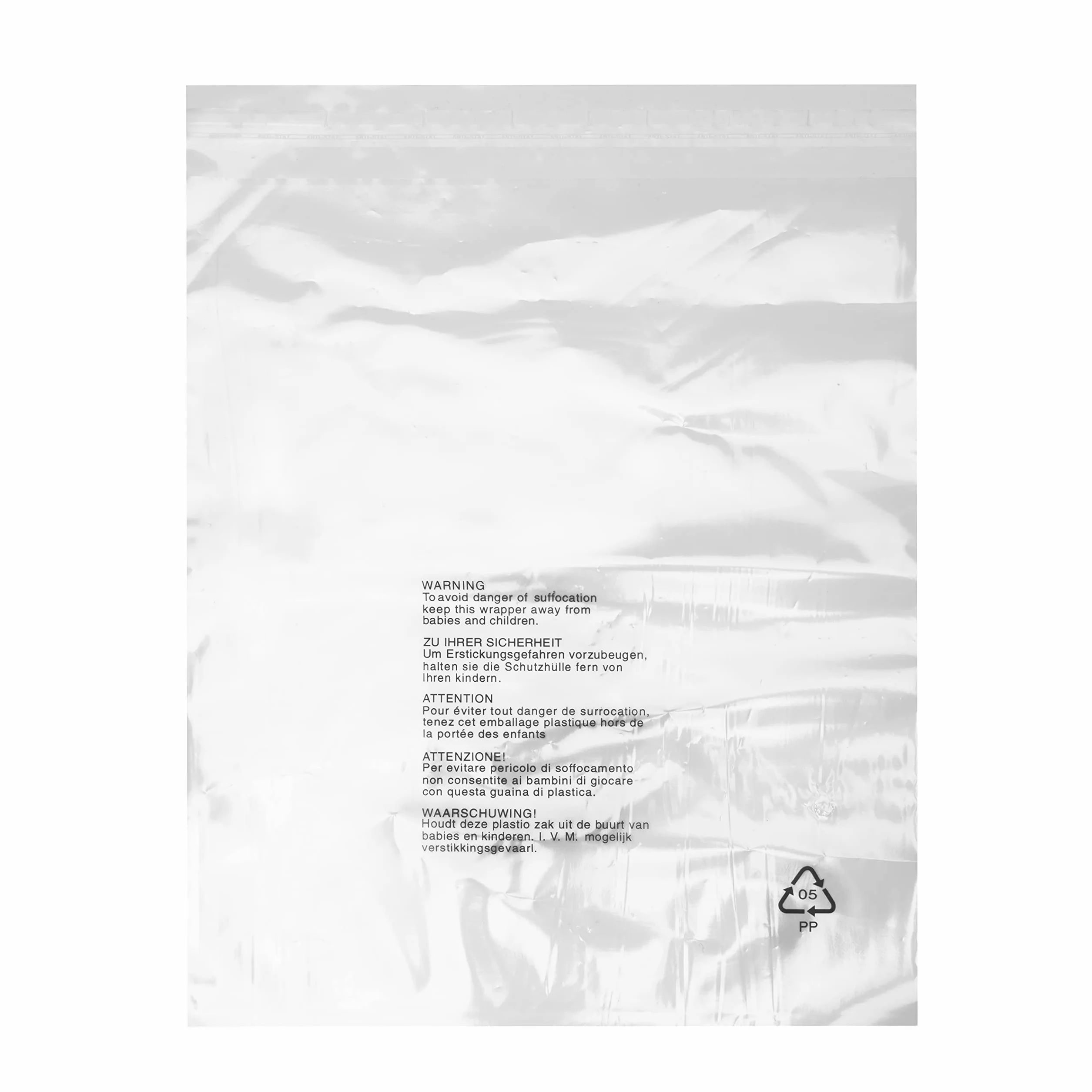Realm - Sacchetti autosigillanti in plastica trasparente, con avvertimento di sicurezza, varie misure, confezione da 30,5 x 38,1 cm, confezione da 100