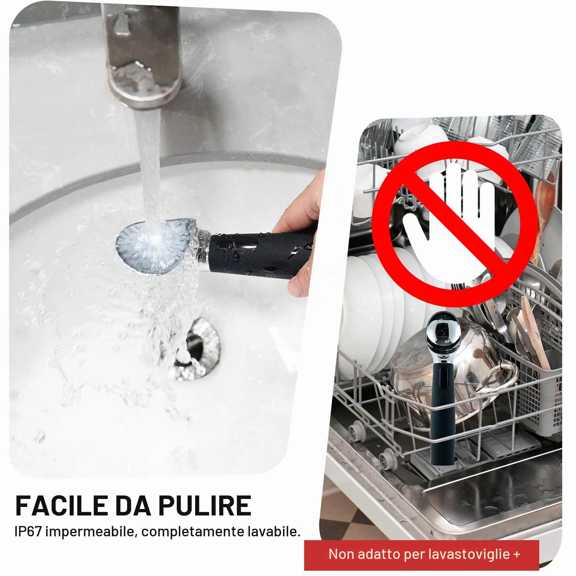 Paletta per gelato riscaldata ricaricabile 2600 mAh 3 livelli calore LED VRAIKO