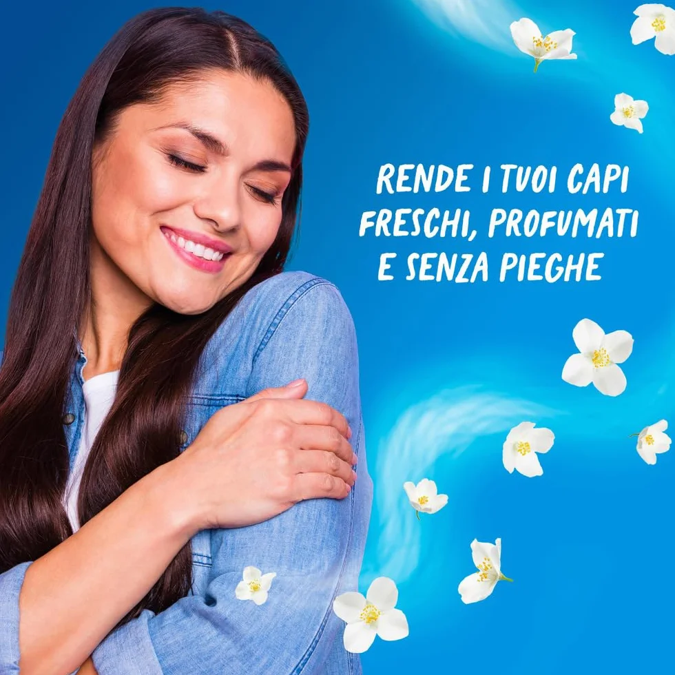 Fabuloso Spray per Tessuti Rinfresca e Rimuove Le Pieghe 250 ml, Elimina Le Pieghe, Rinfresca i Capi, Non Macchia i Tessuti Classici, Dermatologicamente Testato