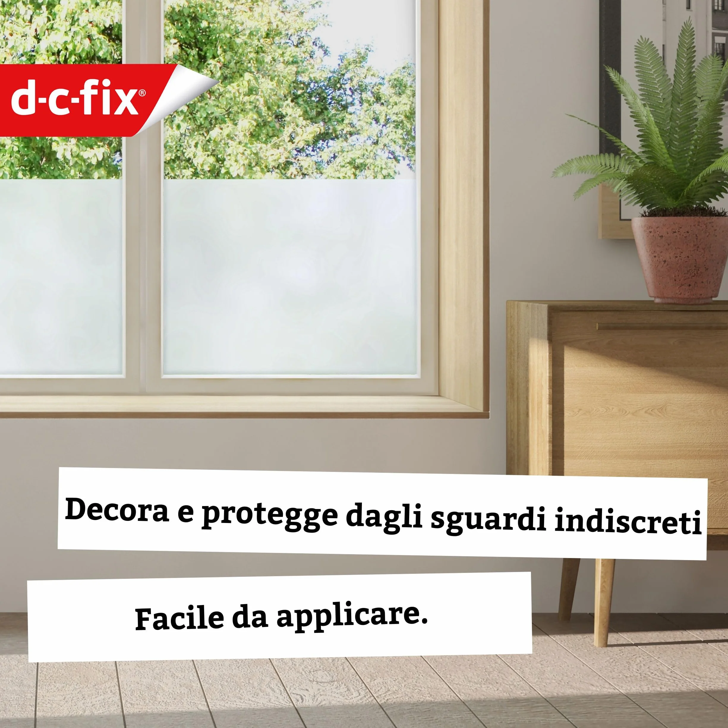d-c-fix pellicola per finestra Opal 45 cm x 2 m – pellicola oscurante autoadesiva con motivo moderno per superfici in vetro – autoadesiva, opaca, decorativa