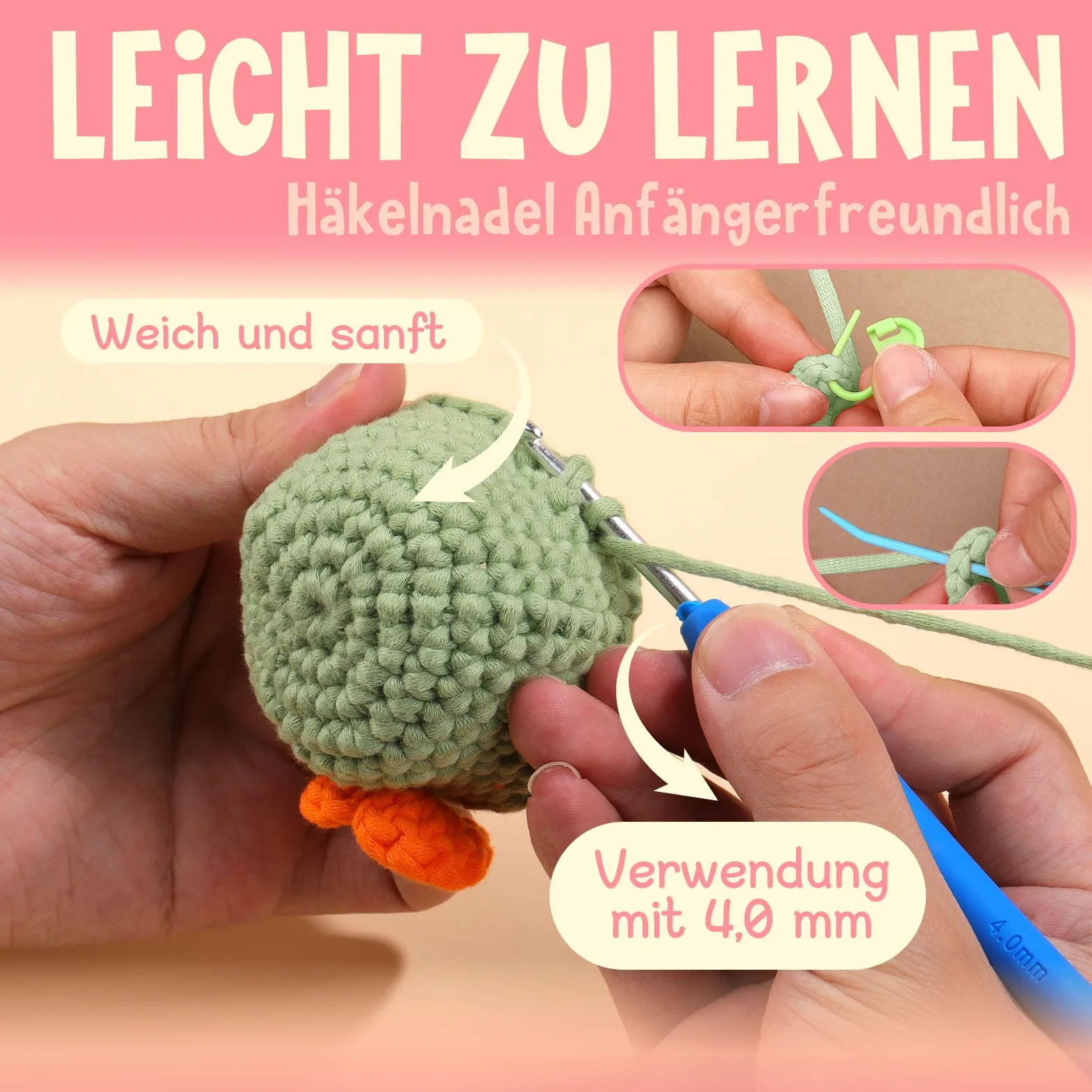 15 gomitoli di lana per uncinetto in cotone per uncinetto e uncinetto, Easy Crochet Yarn Cotton per uncinetto, lana spessa per uncinetto e uncinetto, 4 mm
