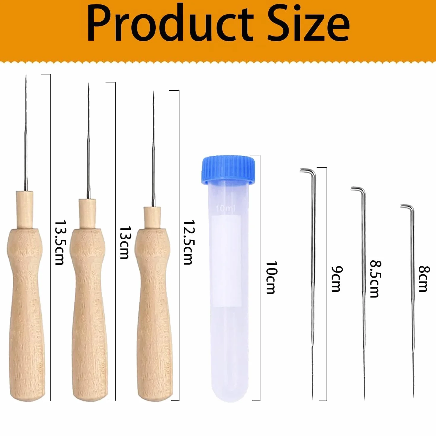 Txeouse 60 Pezzi Aghi Lana Cardata Kit 3 Taglie Strumenti Feltro Lana con Bottiglie e Manici in Legno per DIY Artigianato