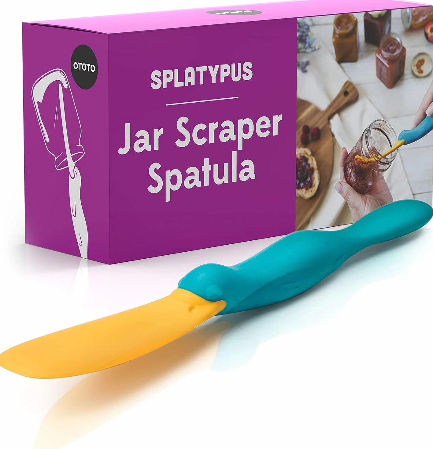 OTOTO Splatypus Spatola Silicone per Barattoli - Spatola Crepes Senza BPA, 100% Sicura per Alimenti