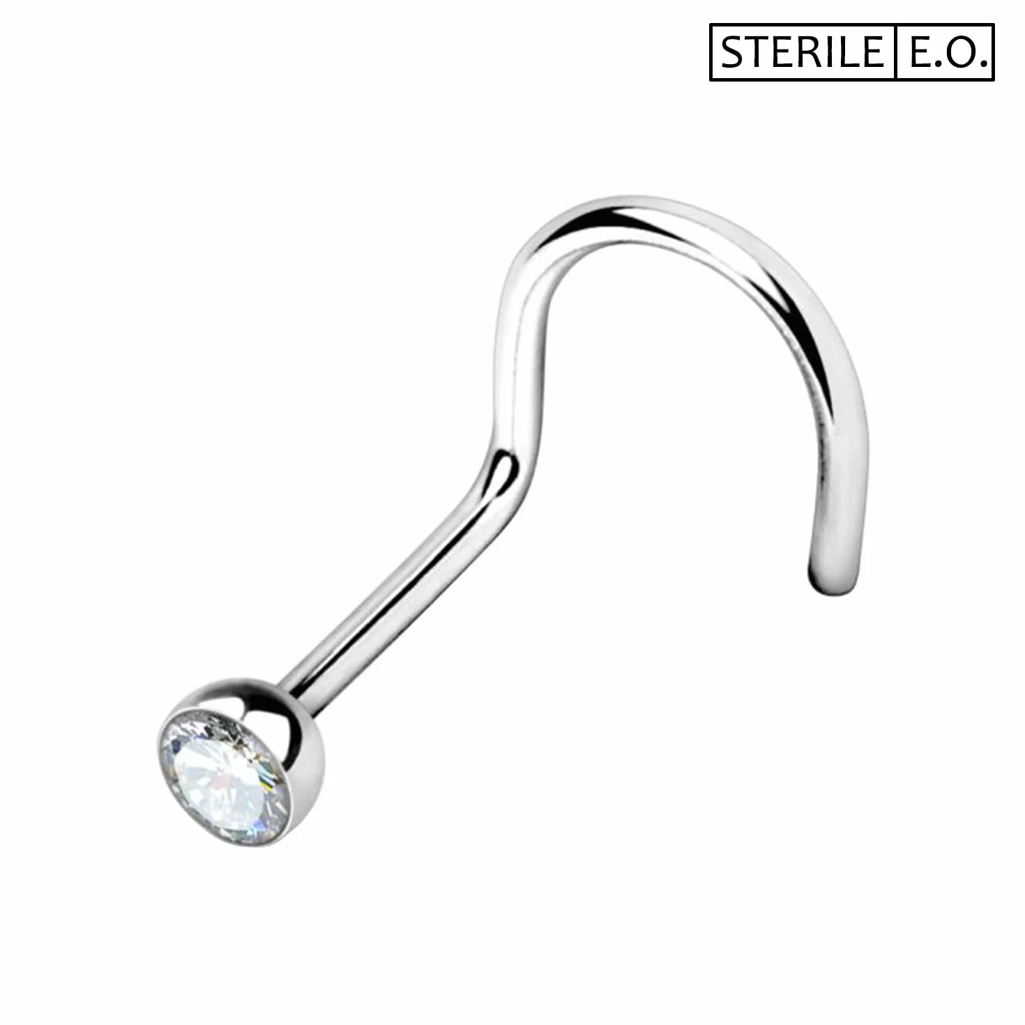 WARRIOR Piercing al Naso Nose Stud Chiodino Naso Curvato Acciaio Chirurgico 316L 22G (0.8mm) 6.5mm x 2.5mm