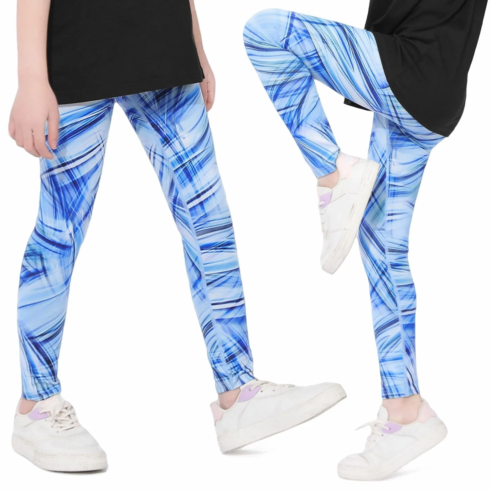 Leggings per Bambina Ragazze Elastici Sportivi Pantaloni Colorati Stampati Lunghi Leggins Palestra Pantaloni Morbidi Yoga Pants Adolescenti Fitness Ginnastica Sport Abbigliamento 6-13 Anni