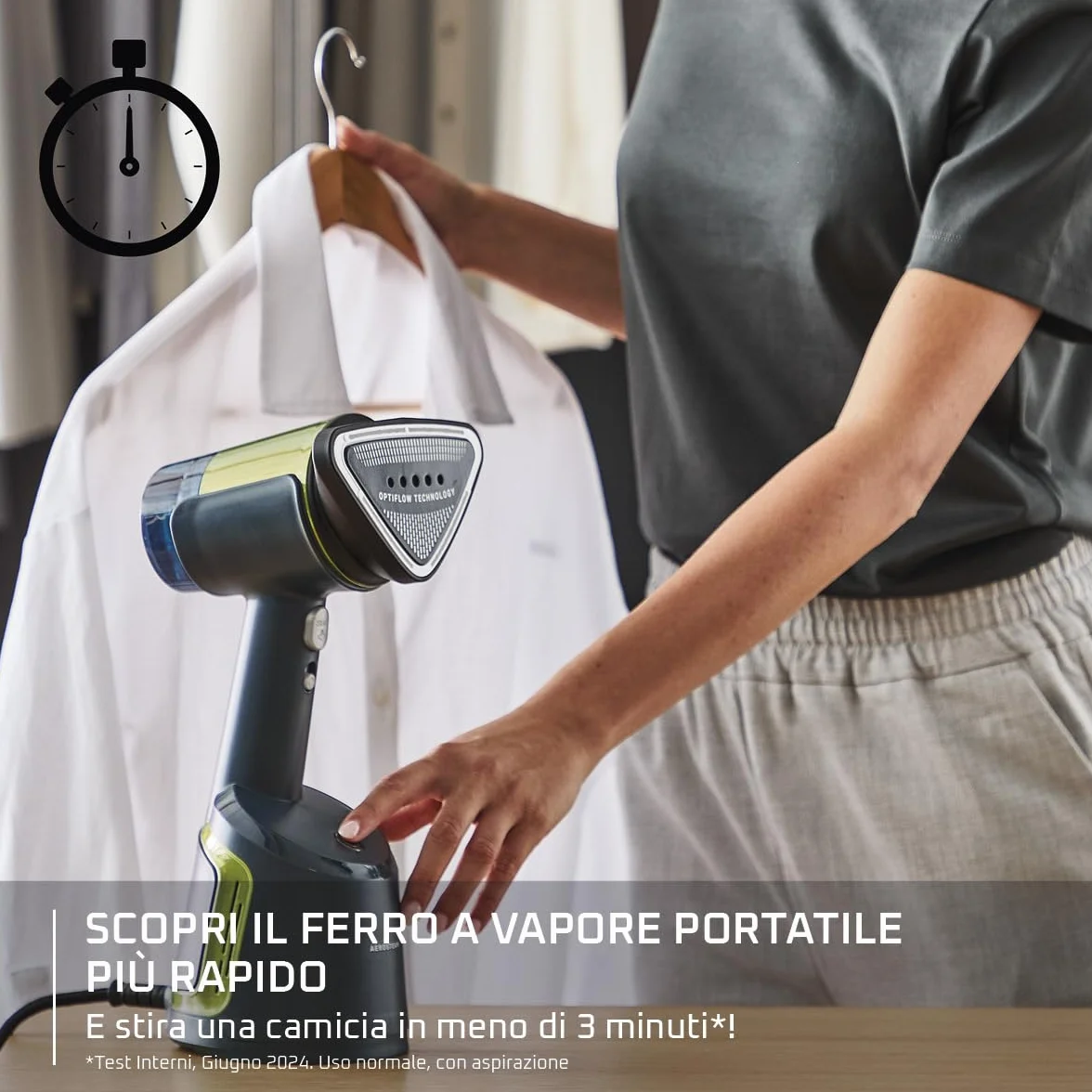 Rowenta AeroSteam DR9810 Ferro da Stiro Verticale Vapore e Aspirazione Stiratura Rapida