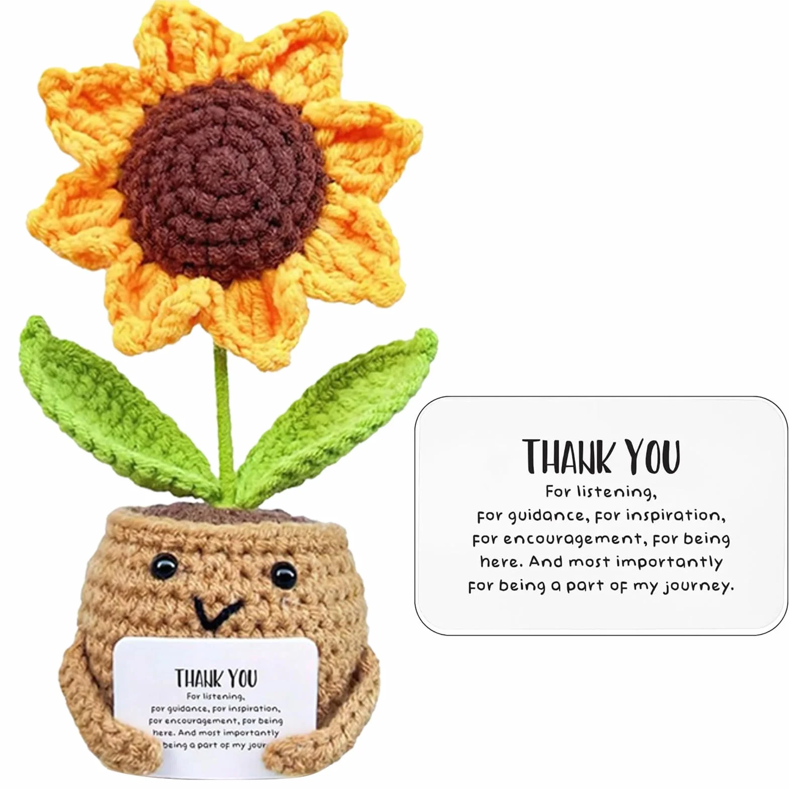 Generisch Supporto emotivo girasole, Girasole Positivo - Bambola edificante, M