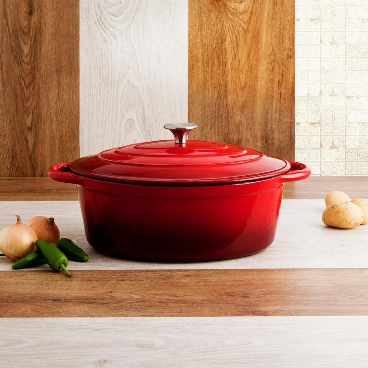 Bidasoa FERRO - Cocotte in ghisa rossa 30 cm - 4,3 L (7664010)
