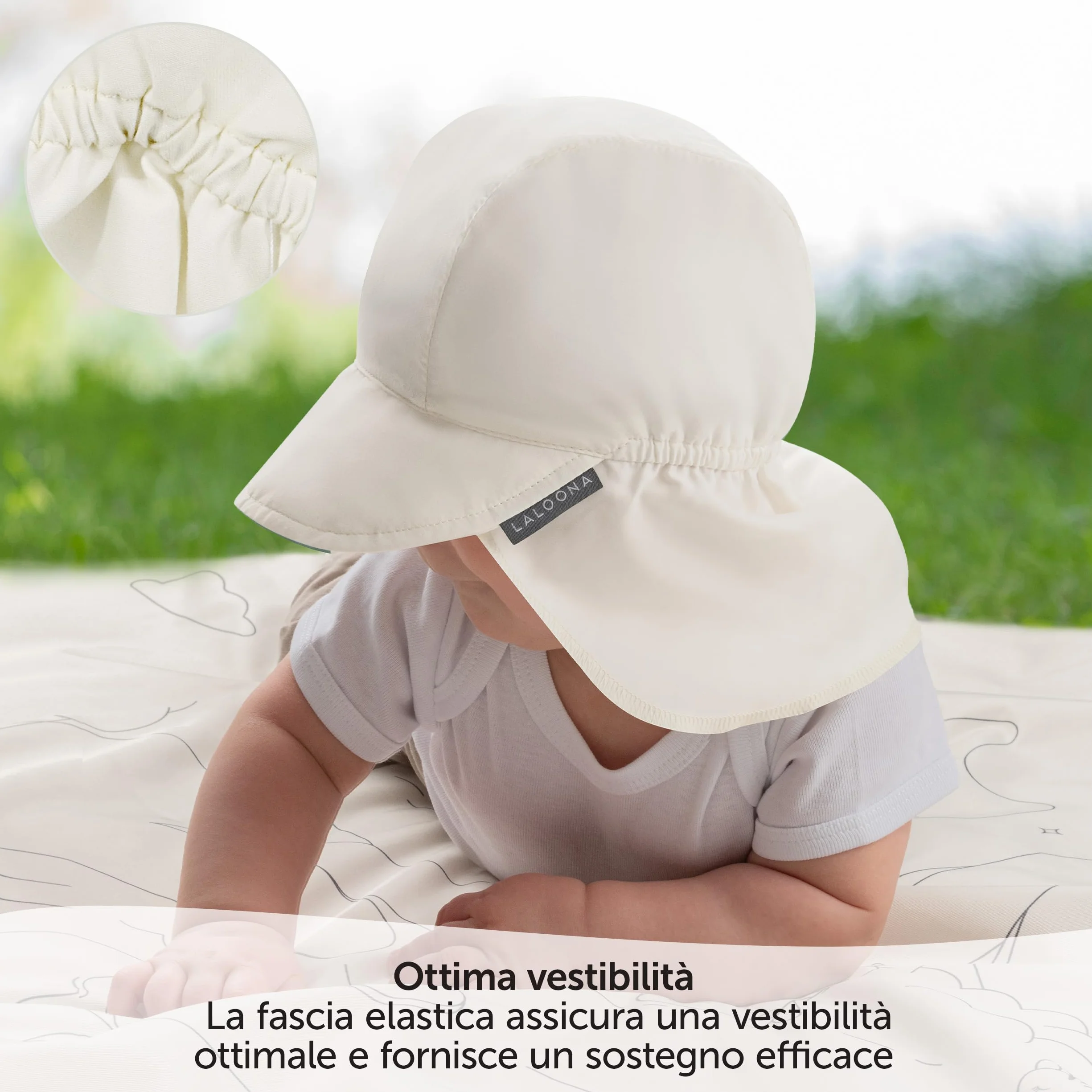 Cappello Neonato UV80+ Protezione Solare OEKOTEX Standard 100 Unisex