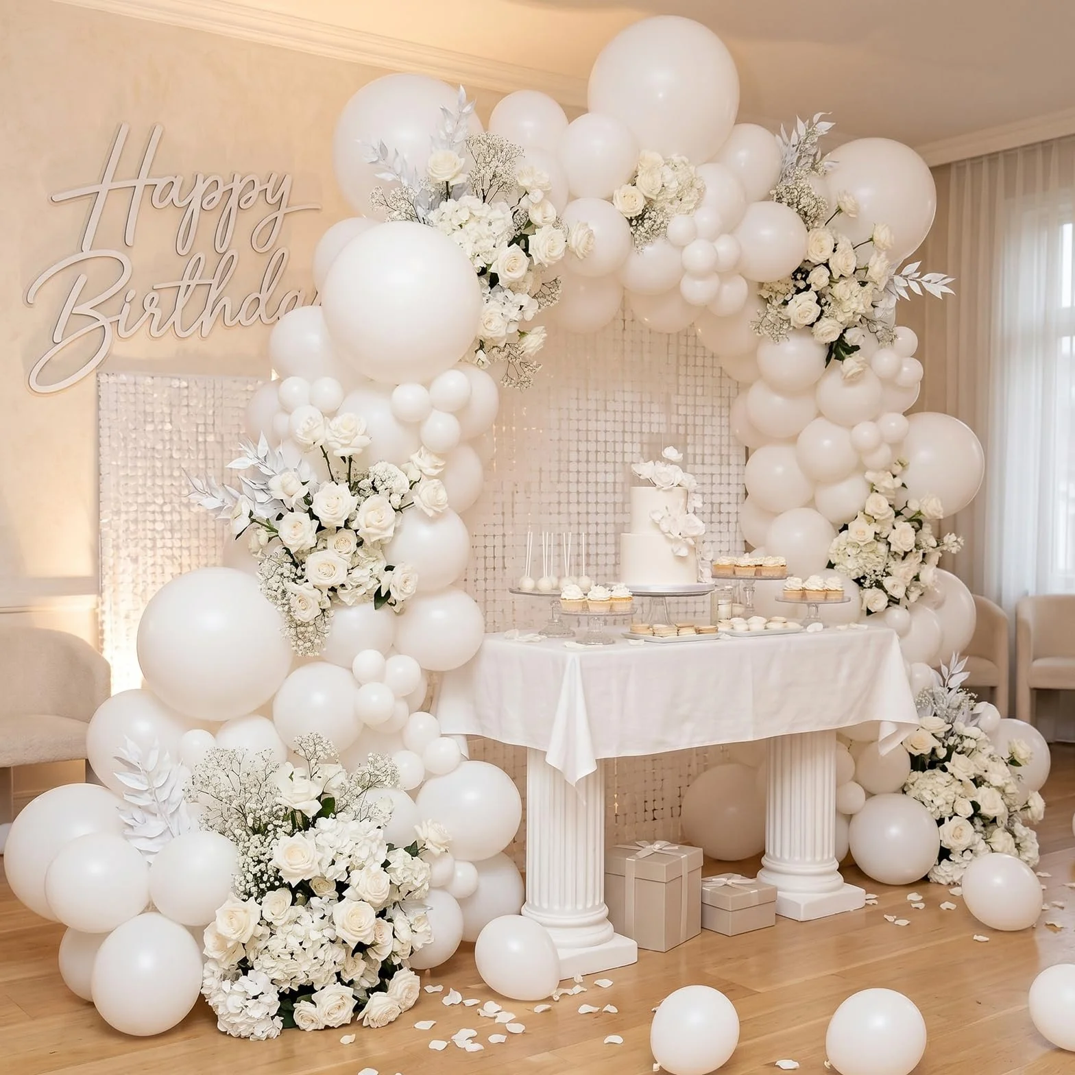 Palloncini Bianchi, 100 Pezzi Palloncini Compleanno Bianco Bombola Elio Lattice, Decorazioni Bianchi per Baby Shower Compleanno Matrimonio Anniversario Gender Reveal Festa Decorazioni, 12 Pollici