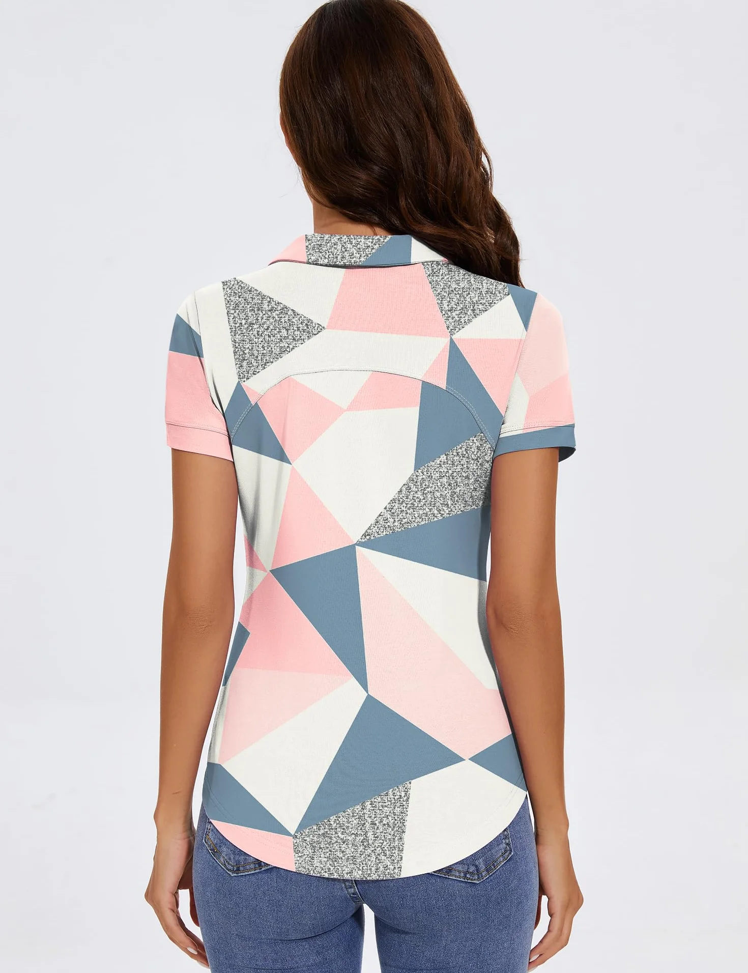 IECCP Polo da golf da donna a maniche corte in cotone con colletto leggero T-shirt traspirante estiva da lavoro casual top 2025