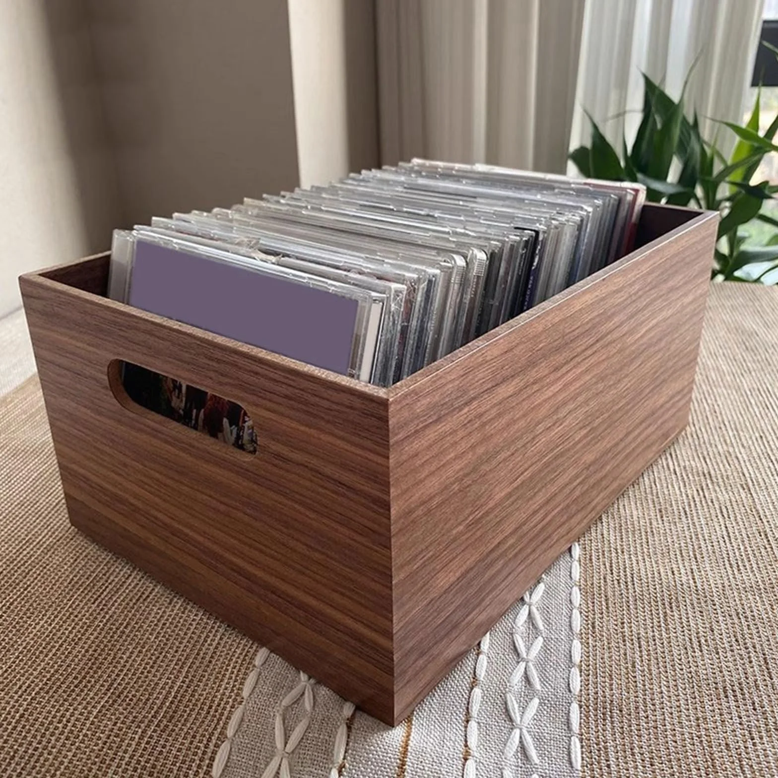 archiviazione dei record Scatola for dischi CD multifunzionale Album in legno retrò centro di intrattenimento