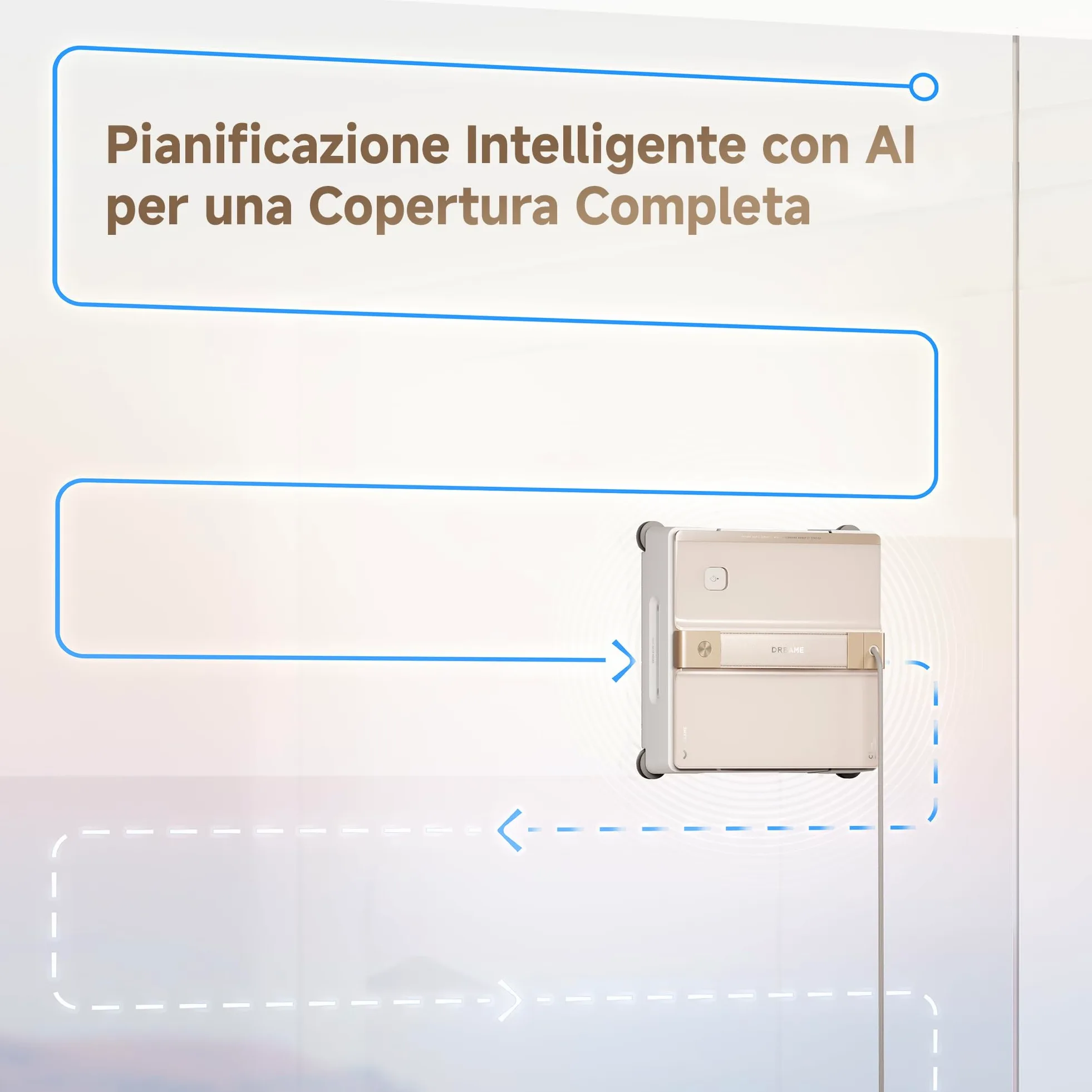DREAME C1 Robot Lavavetri Intelligente, Aspirazione 5500Pa, Protezione Totale, Pulizia Angoli CornerClean, Doppio Spruzzo, Lavaggio Umido Profondo, Copertura Completa Superfici