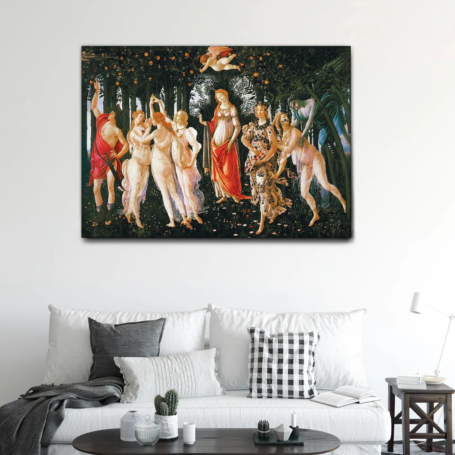 Giallobus - Quadro - Sandro Botticelli - La Primavera - Tela Canvas Telaio Standard - 140L x 100l cm - Pronto da appendere - Quadri moderni per la casa