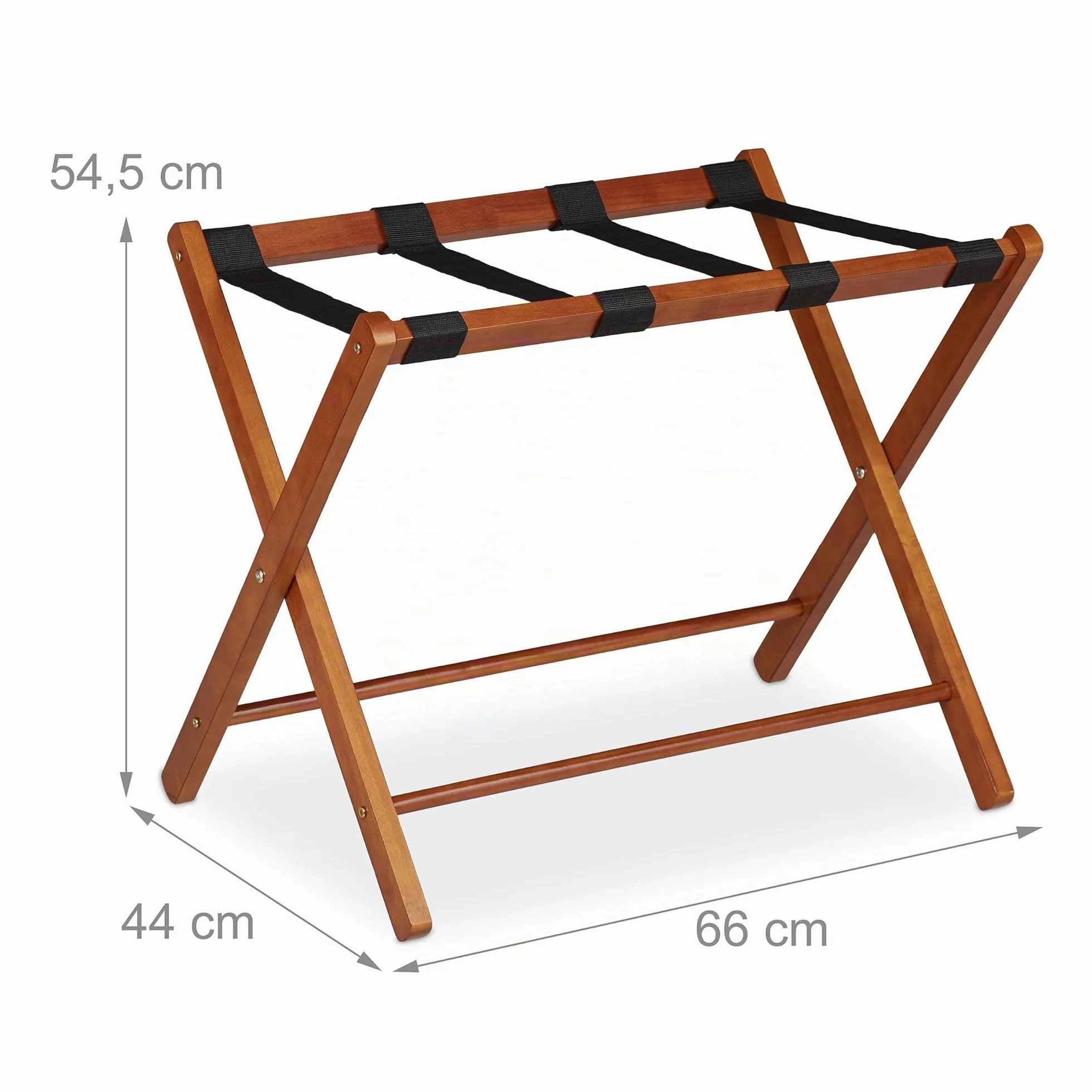 Relaxdays Portavaligie Pieghevole Legno HLP 54,5 x 66 x 44 cm Naturale