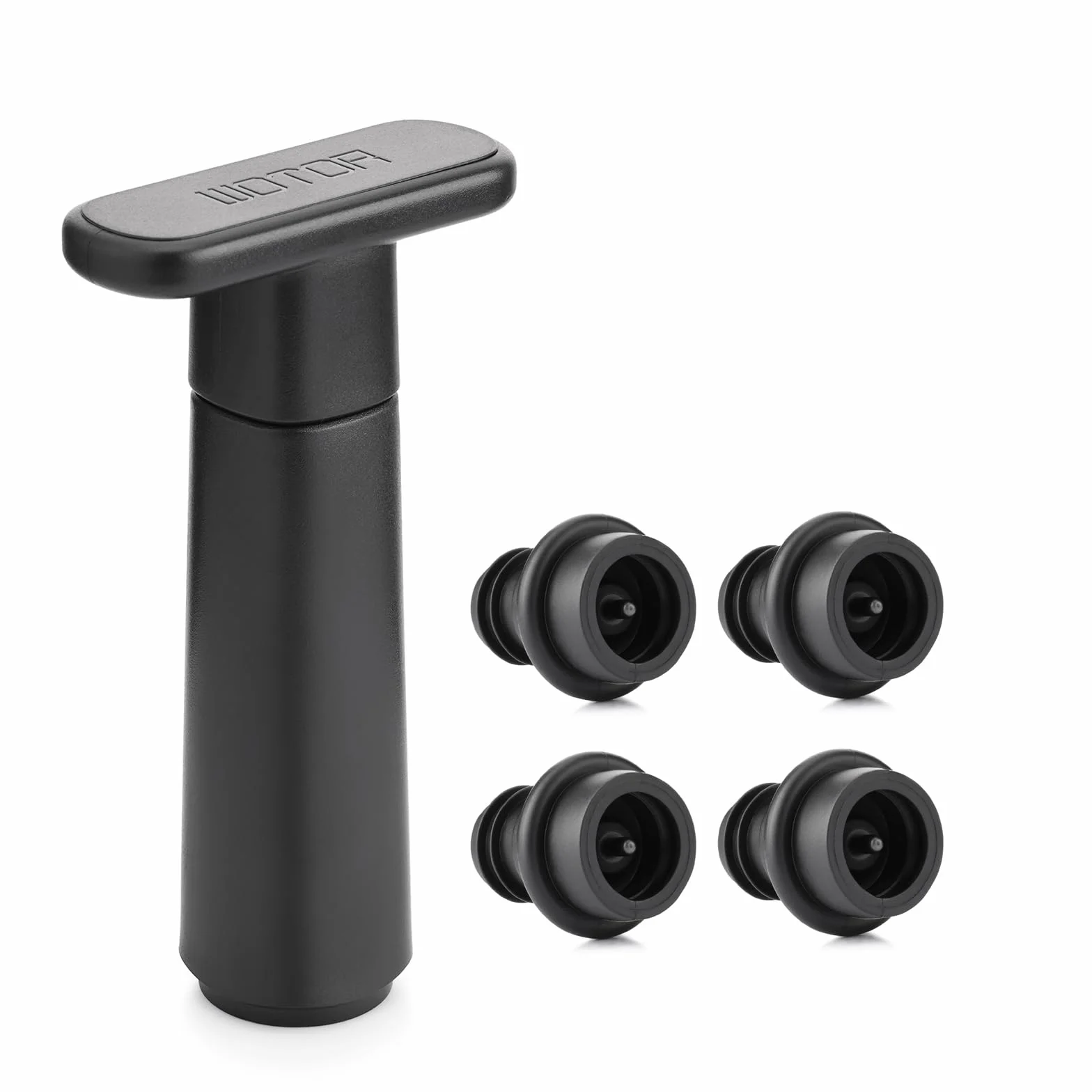 WOTOR Pompa sottovuoto per vino con 4 tappi riutilizzabili