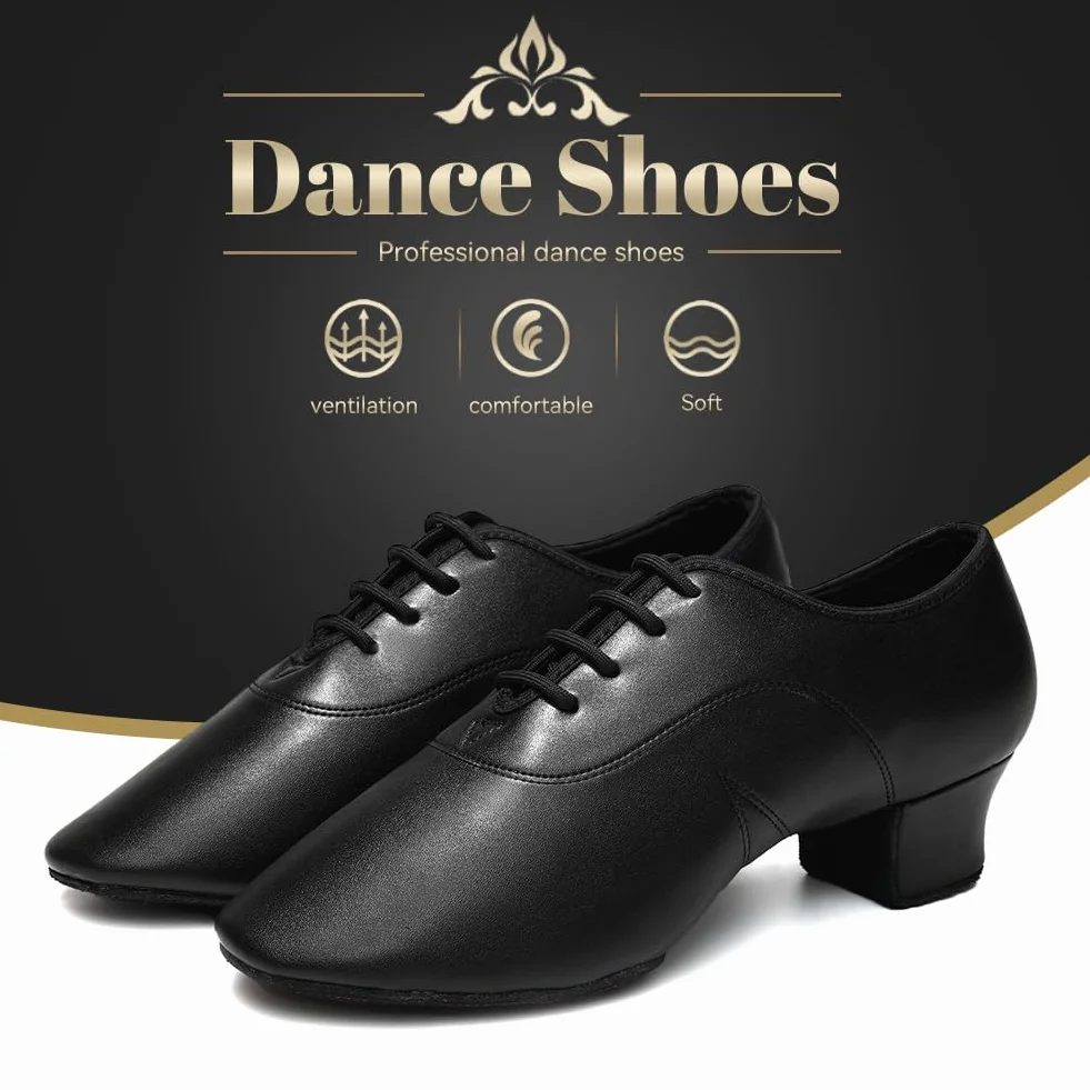 Scarpe da Ballo Latino Uomo Ragazzo Tacco Basso 3.5cm Scamosciata Salsa Tango Jazz
