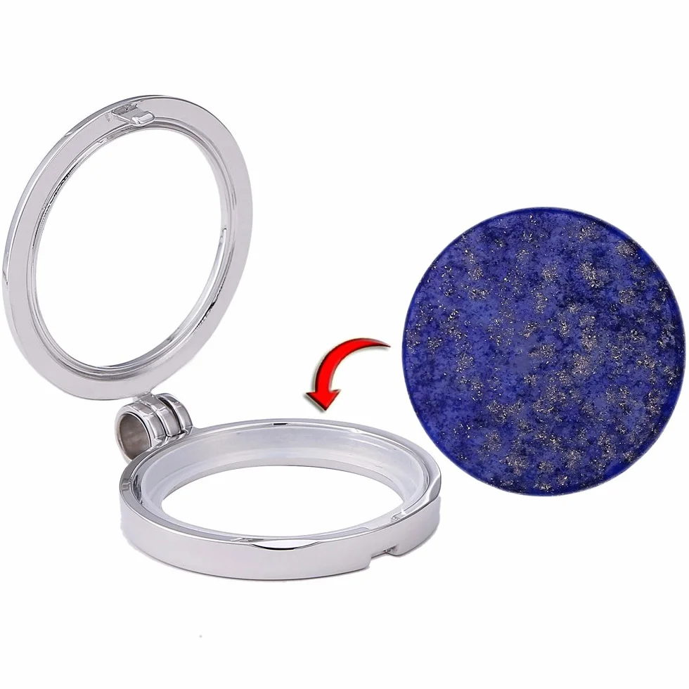 Morella Collana Donna Acciaio Inossidabile 70 cm Ciondolo Chakra Rotondo 33 mm Pietra preziosa