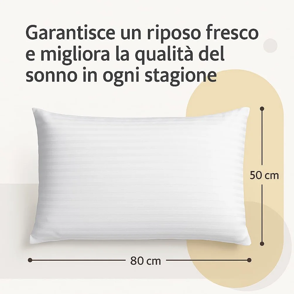 Copricuscino Letto - Federe Cuscino per Camera - Coprifedere Cuscini Letto Con Cerniera - 2 Pezzi - Dimensione 50x80- federe cuscino letto - federe antiacaro antiallergico certificate