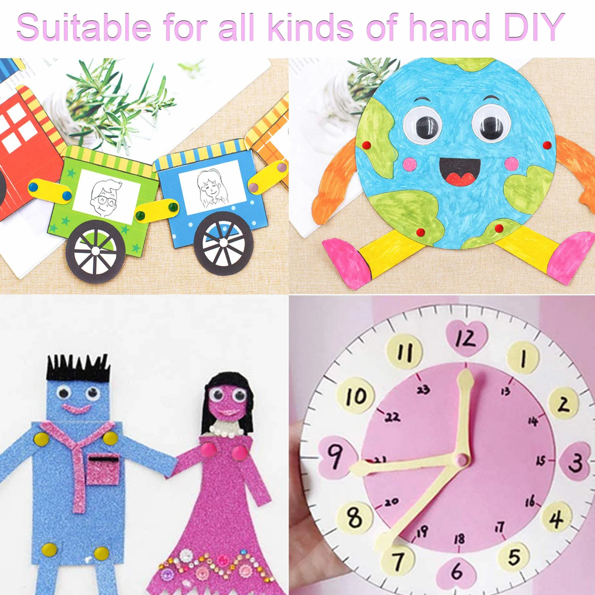 Fermacampioni Piccoli Mini Brads Metallo 1000 Pezzi per Scrapbooking DIY Carta Artigianato