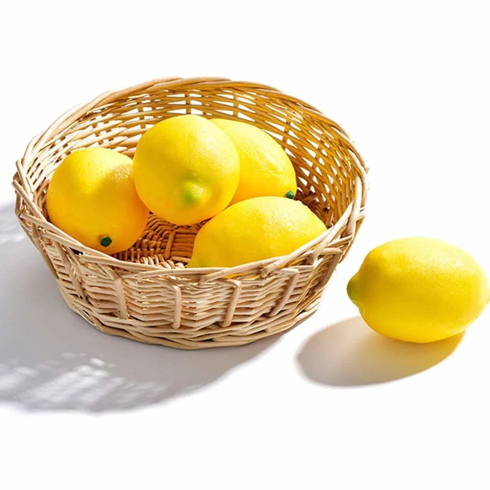 Limoni Gialli Artificiali Frutta Finta Simulazione Realistica 5 Pezzi