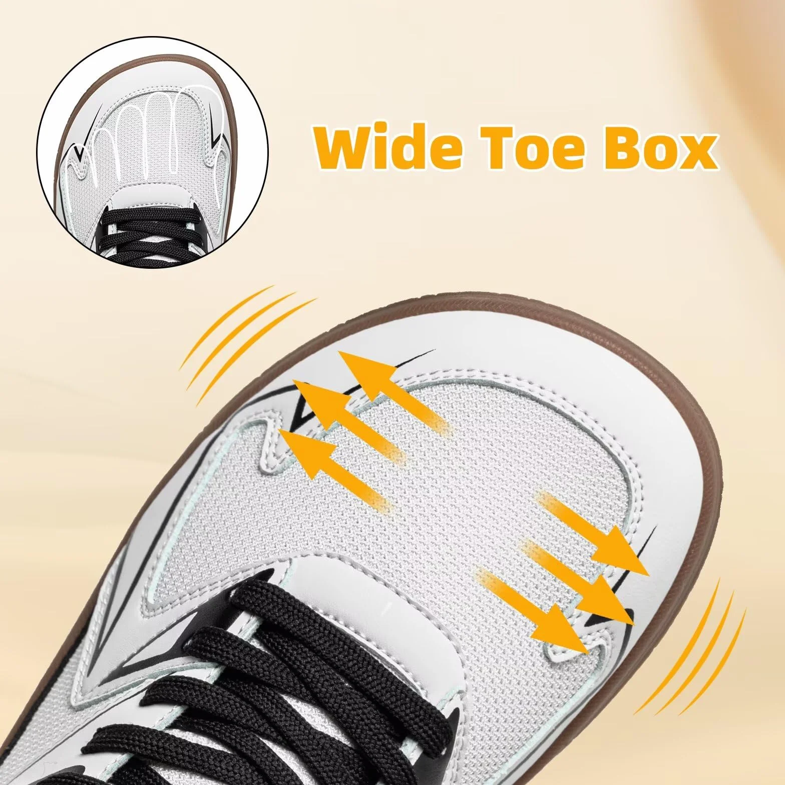 HOBIBEAR Scarpe Barefoot Donna Uomo Sneaker Unisex Punta Larga Zero Drop Antiscivolo Casual