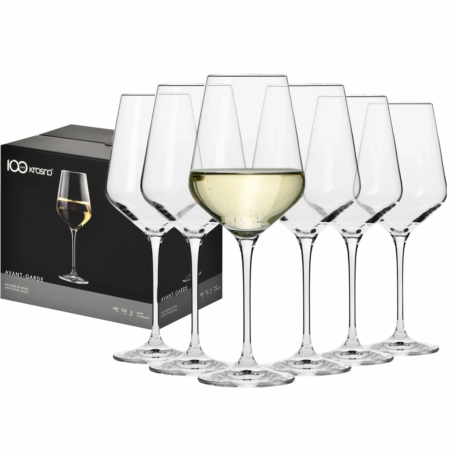 Krosno Bicchieri da vino bianco grandi Set di 6 450 ML Cristallo senza piombo Lavabili in lavastoviglie