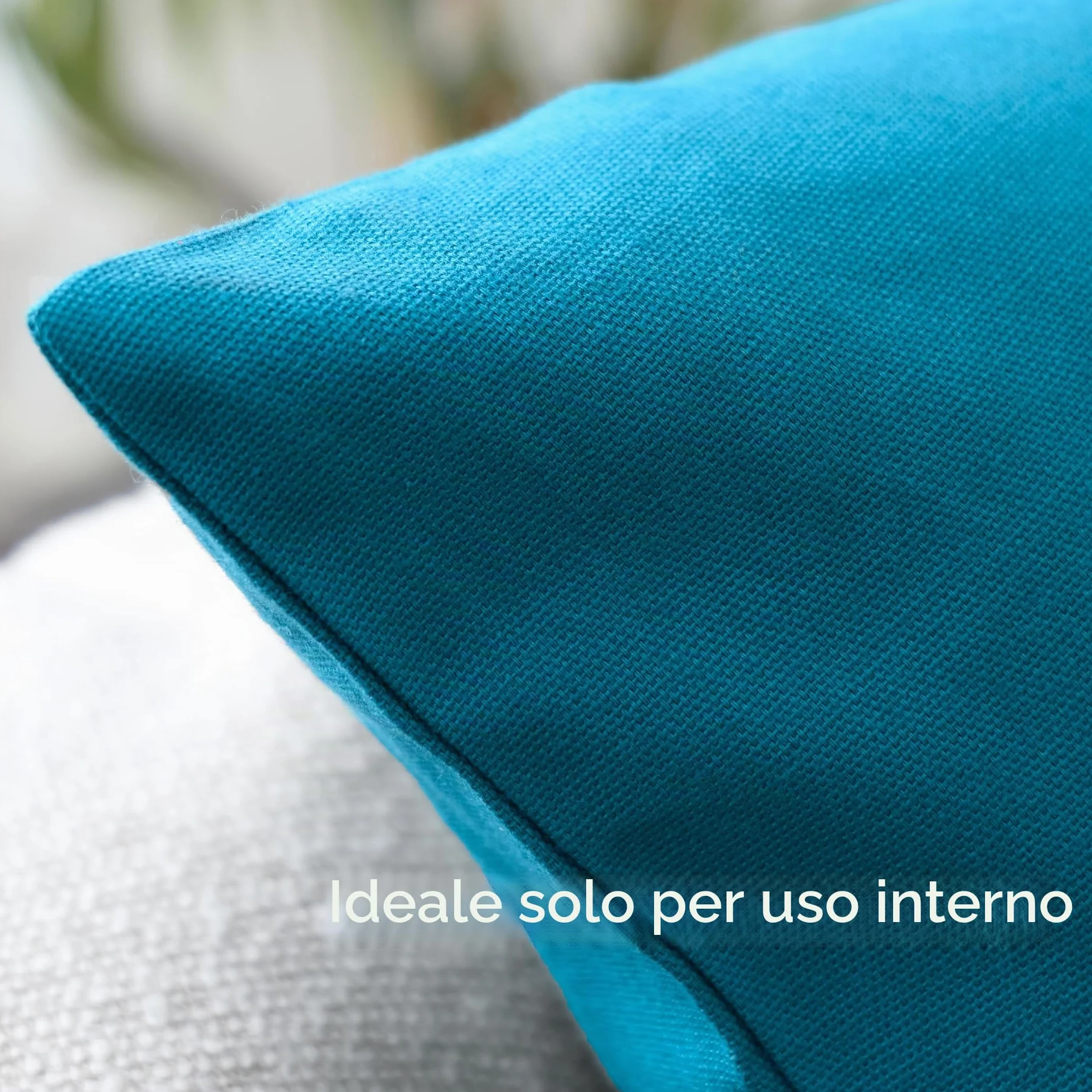 Encasa XO Set di 2 Federe per Cuscini in Cotone 40x40 cm Azul Blu Tinta Unita Lavabili in Lavatrice