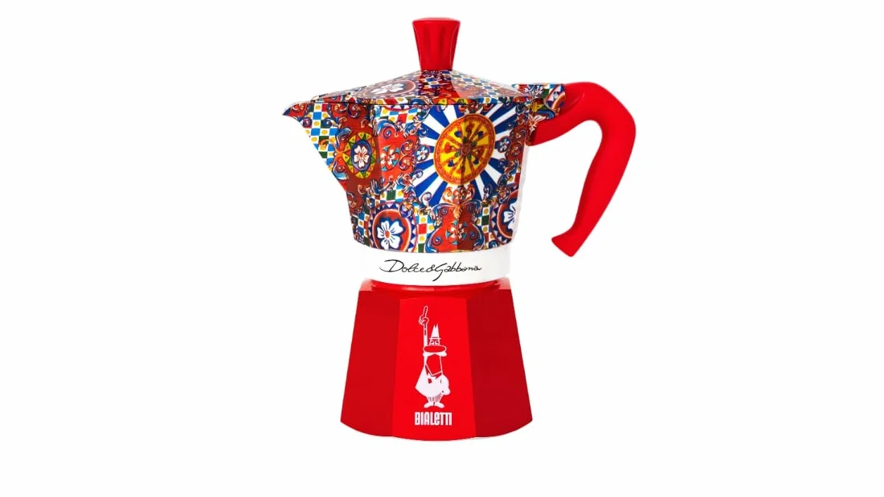Caffettiera Italiana Bialetti Moka Express 0005327 3 Tazze D e G Rosso