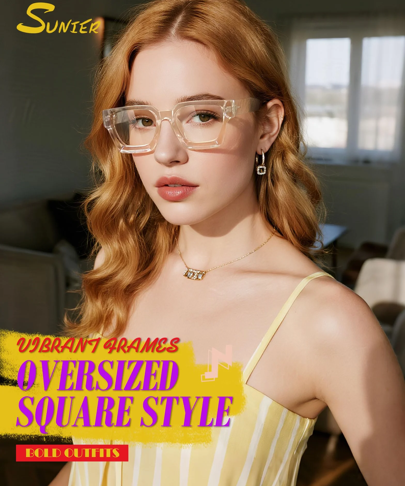 Montatura Occhiali da Vista Finti Donna Quadrati Spessa OverSize Uomo Accessori lenti trasparenti Protezione UV