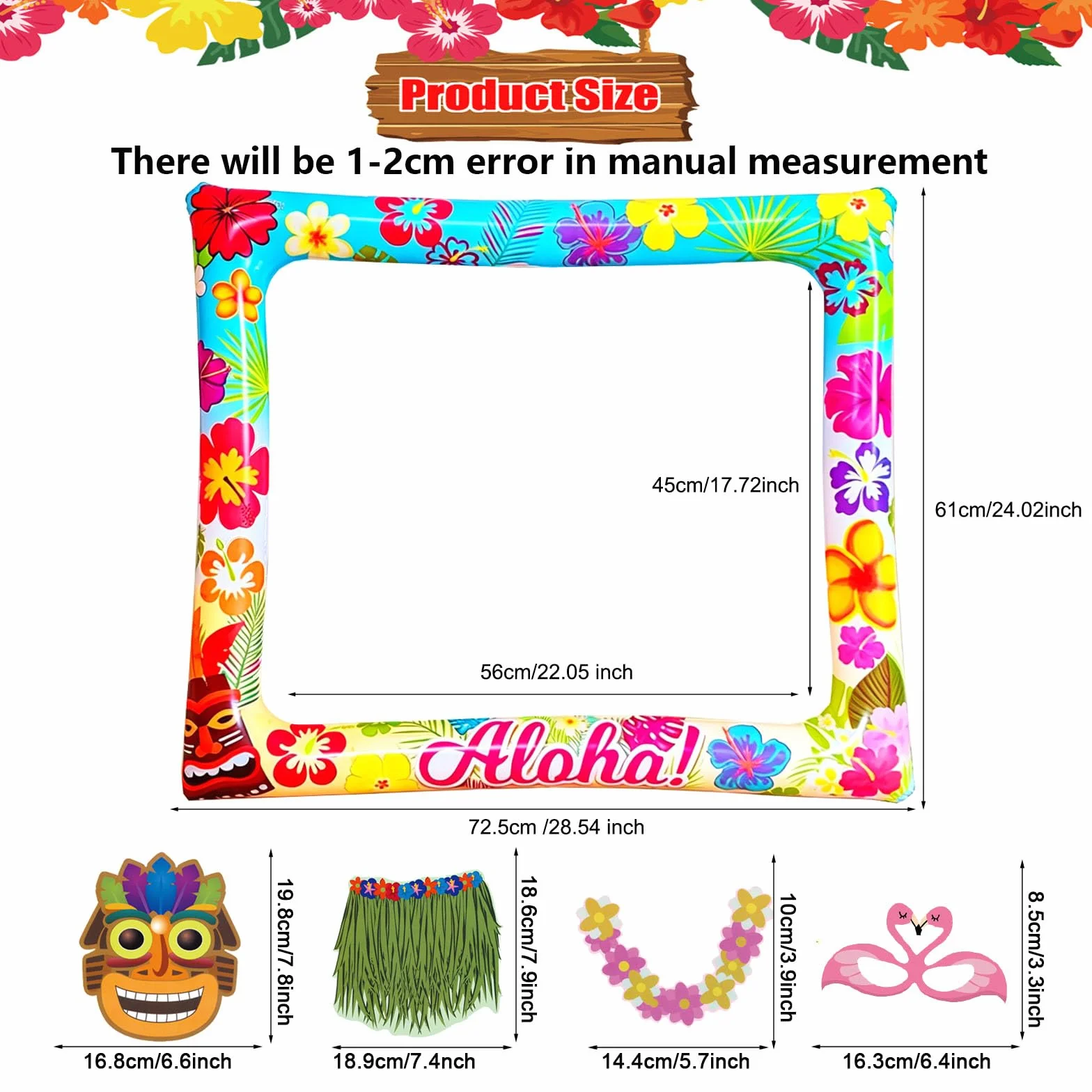 Hawaii Foto Props Gonfiabile Cornice Selfie Luau Photo Booth Accessori Hawaiana
