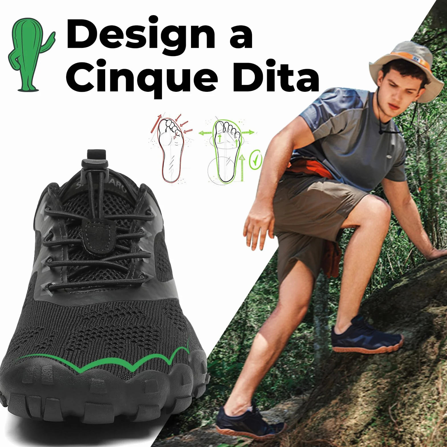 SAGUARO Scarpe Barefoot Shoes Minimaliste Scarpe da Trail Running Uomo Donna Gr.36-48
