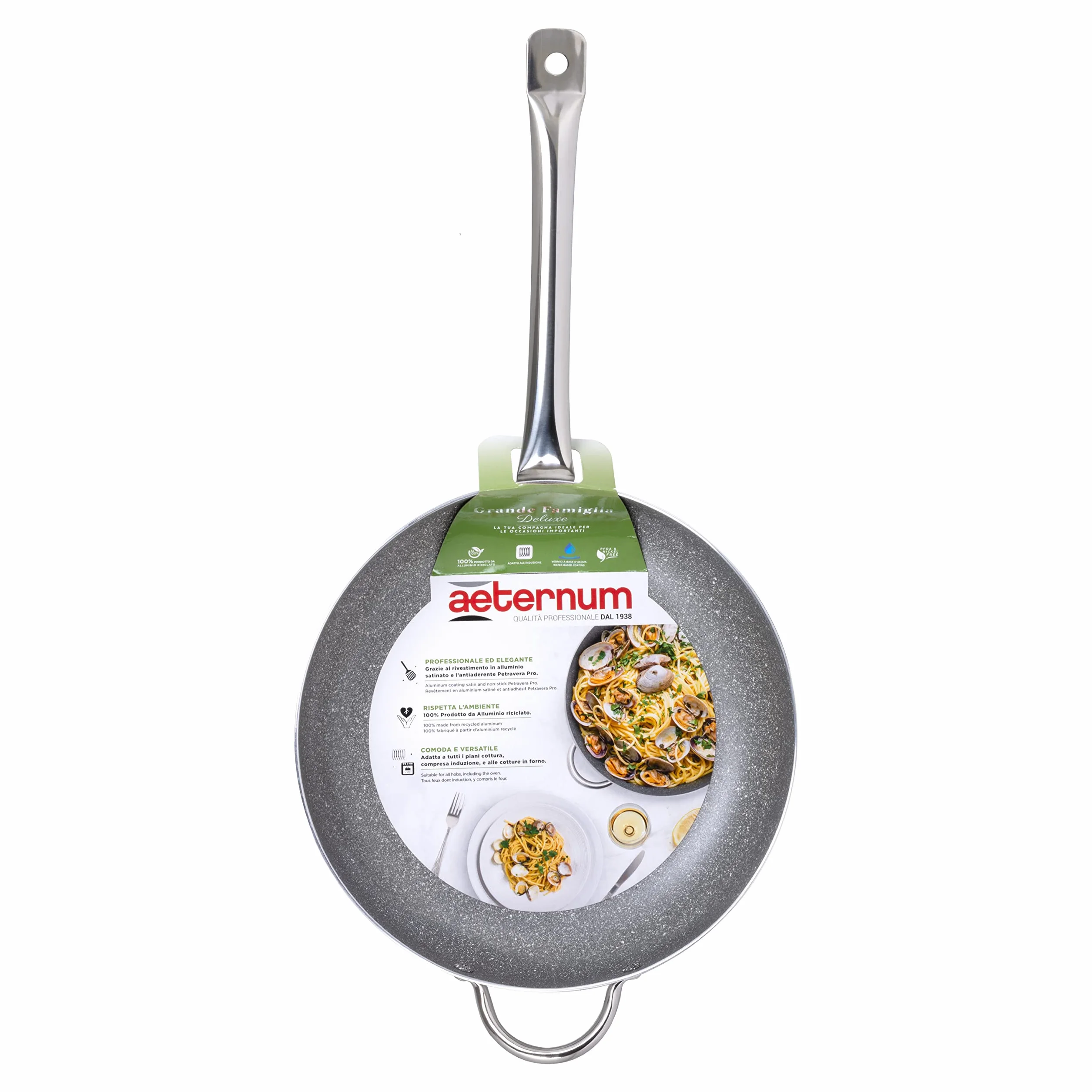Padella Antiaderente 40 cm Alluminio Argento Aeternum Grande Famiglia