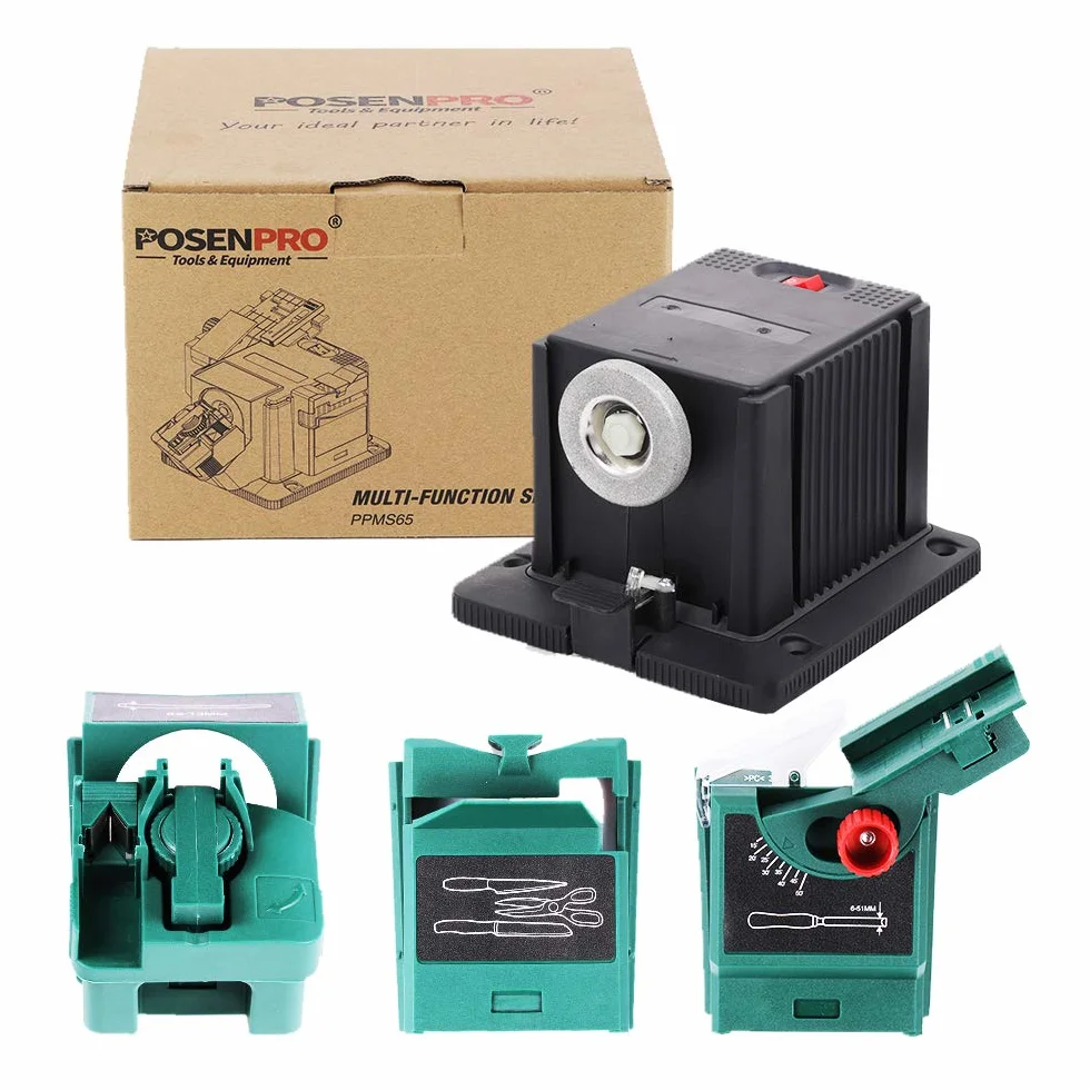 POSENPRO 65W Affilacoltelli Elettrico Universale Multifunzionale per Coltelli, Forbici e Trapani