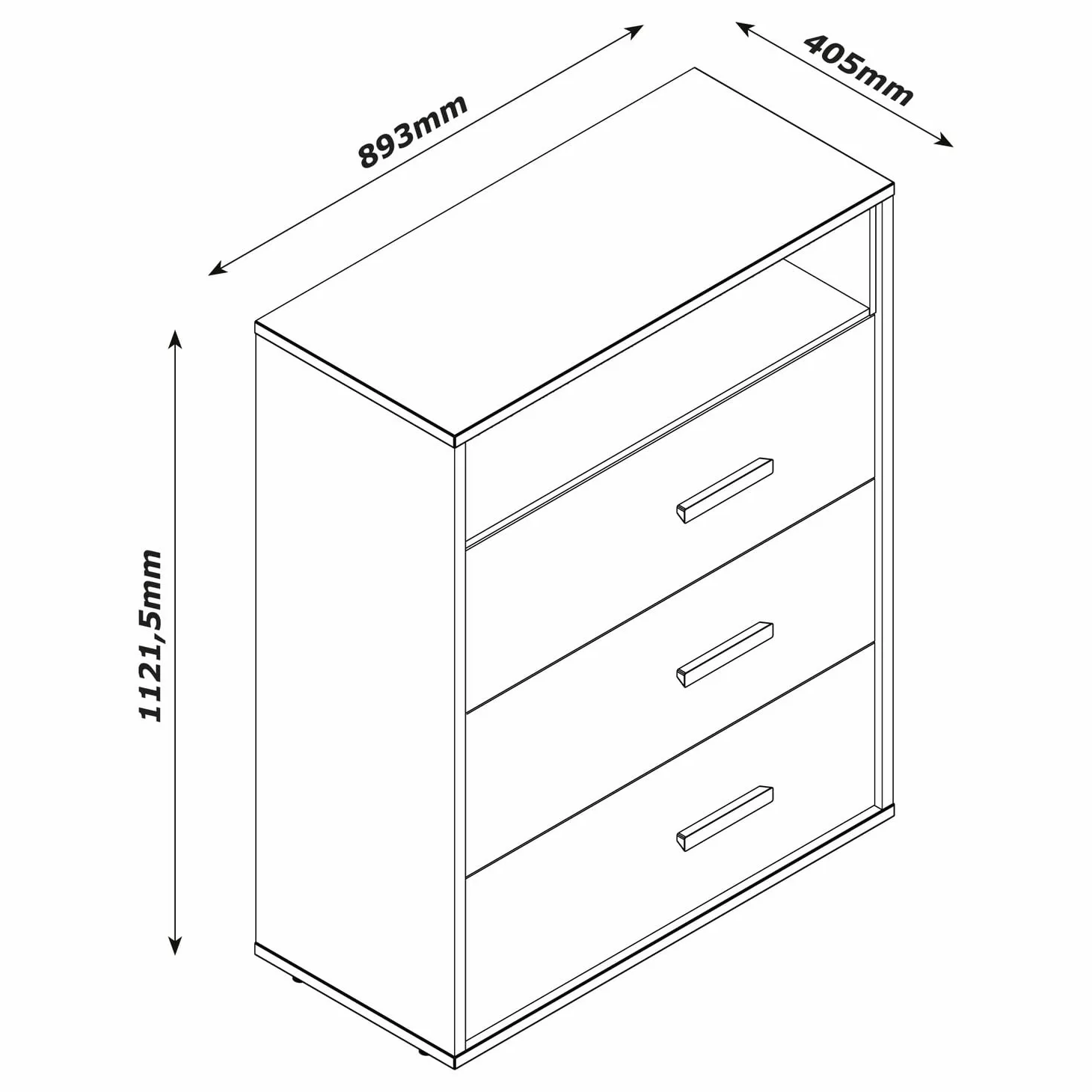 Composad | Cassettiera della Linea MIPIACE con 3 Cassetti per Cameretta, Mobile Contenitore per Bambini e Ragazzi, (LxAxP):89,3x112,1x40,5 cm, Rovere Mielato e Grigio Cashmere Laccato, Made In Italy