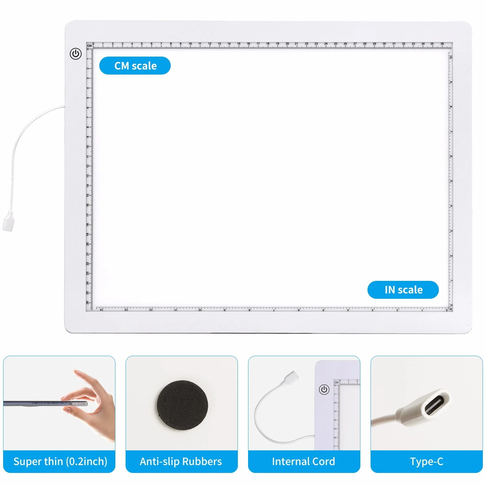 TOHETO A3 Lavagna Luminosa LED Tracing Light Pad 8000 Lux per Disegno e Tracciamento